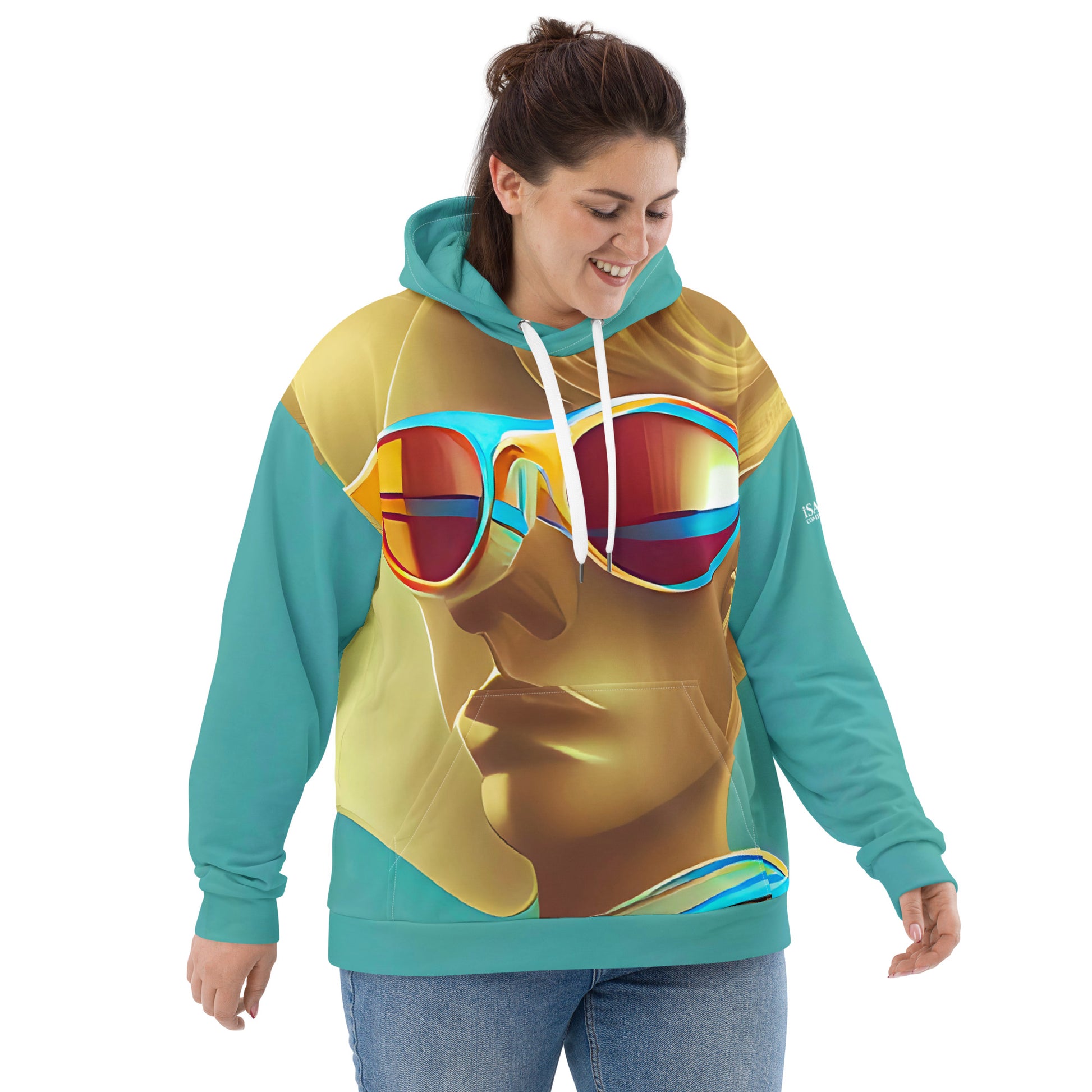 Retro Cool Blue - Womens Hoodie - iSAW Company