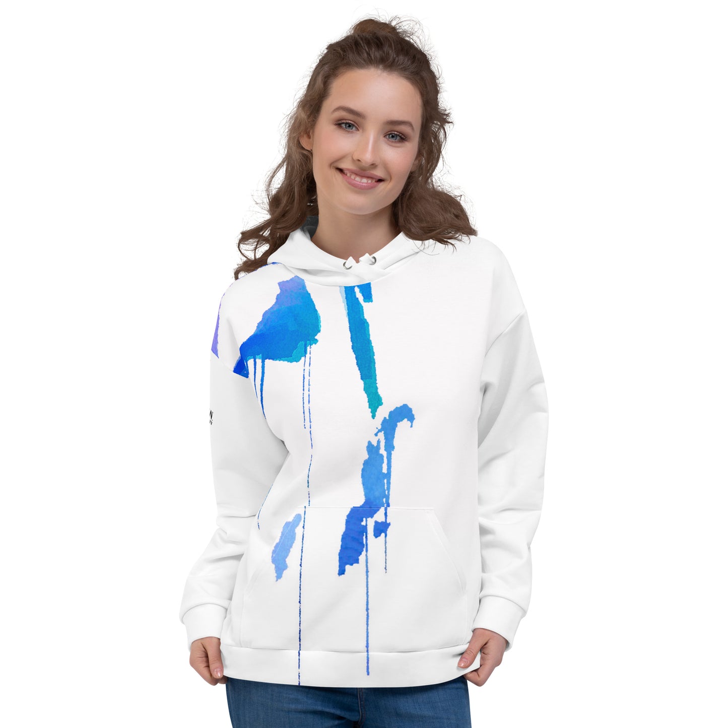 Tracks of My Tears - Womens Blue Hoodie - iSAW Company