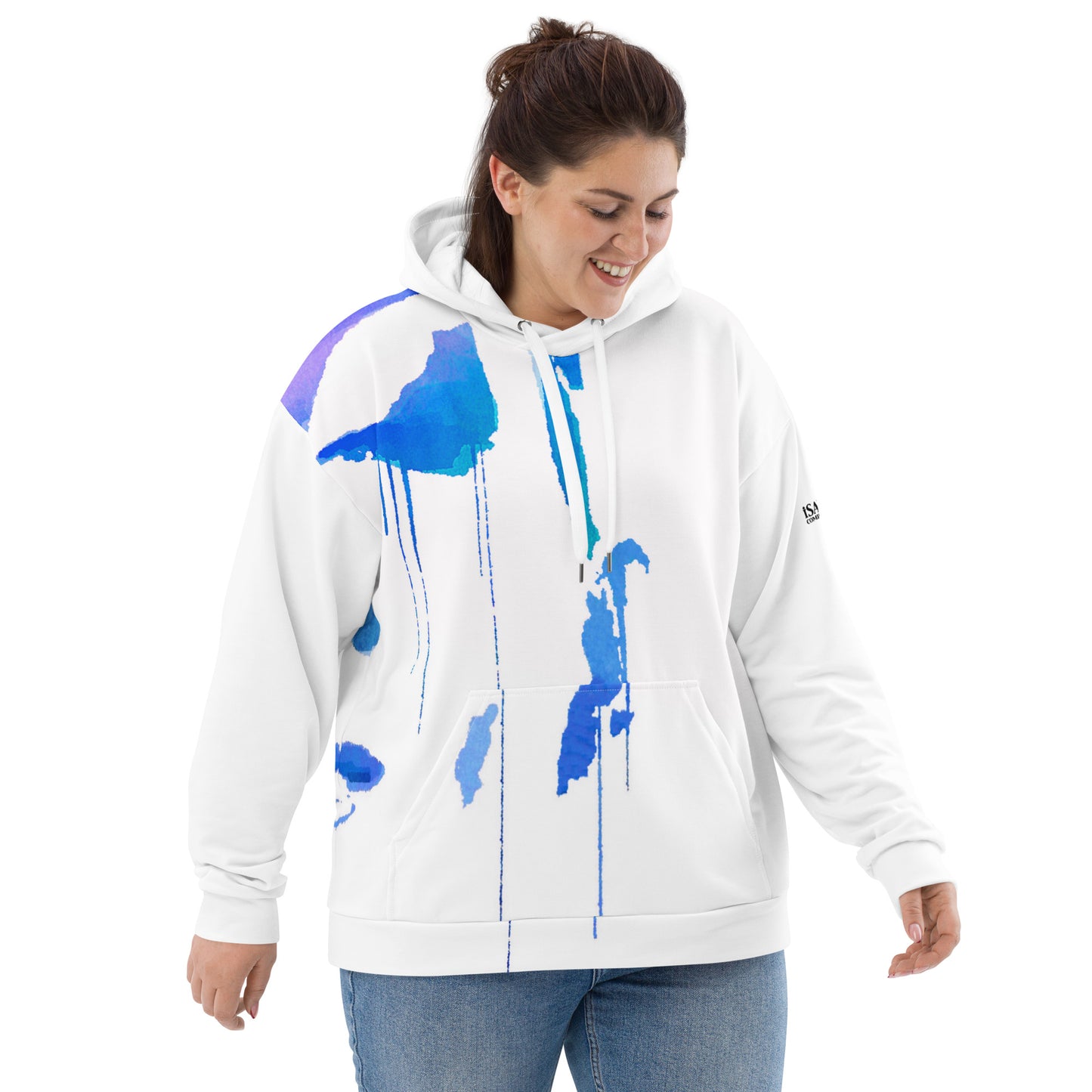 Tracks of My Tears - Womens Blue Hoodie - iSAW Company