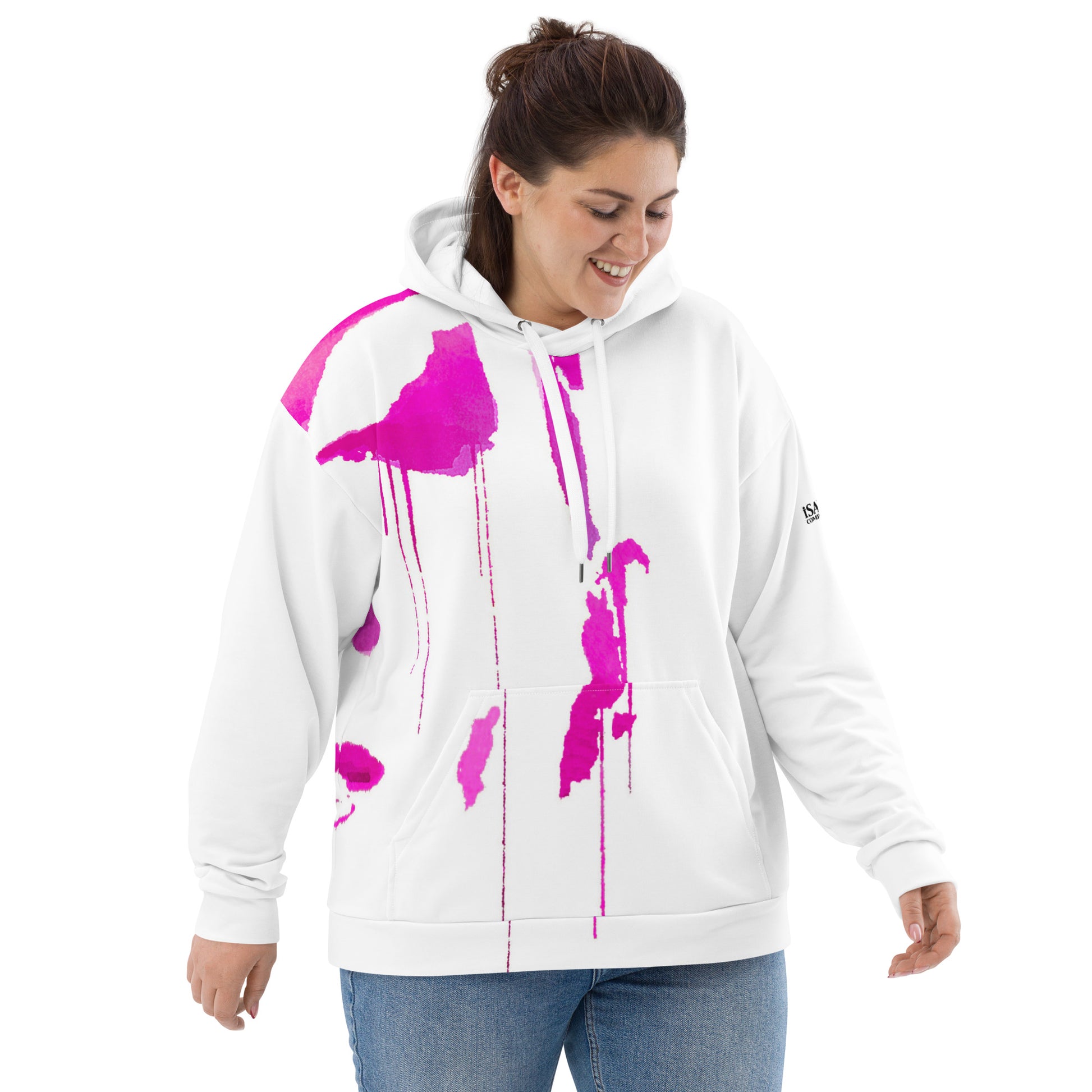 Tracks of My Tears - Womens Pink Hoodie - iSAW Company