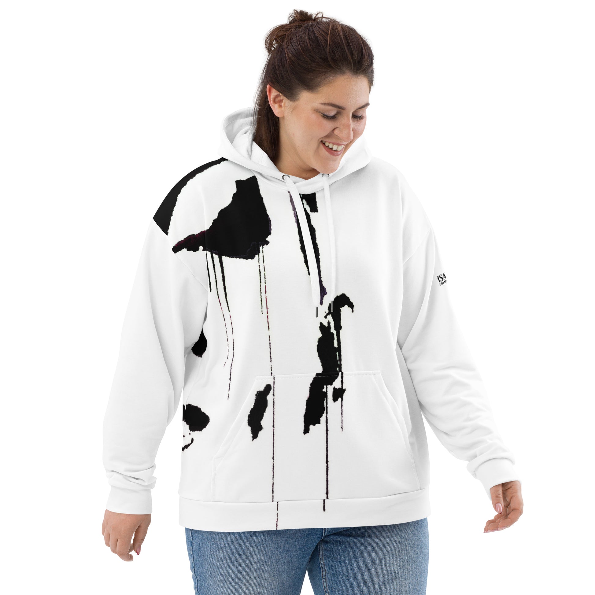 Tracks of My Tears - Womens Black Hoodie - iSAW Company