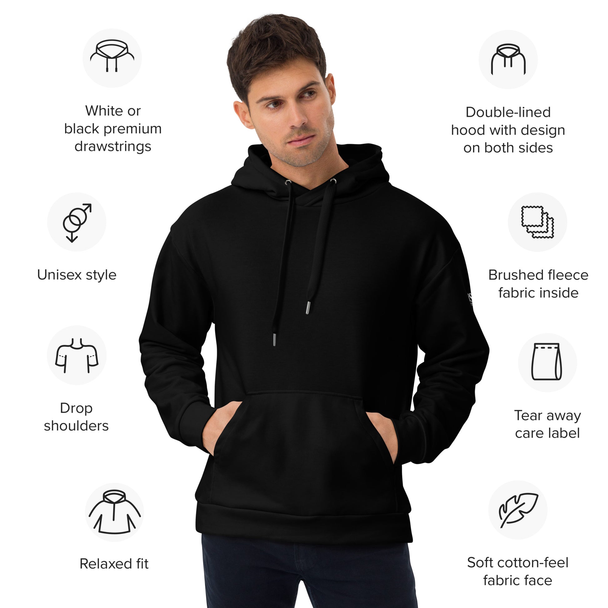 iSAW Unisex Black Hoodie - iSAW Company
