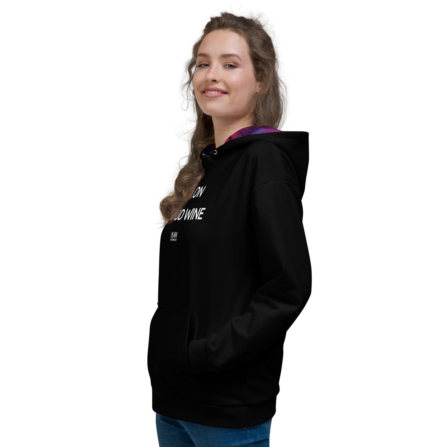 I'm On Cloud Wine - Womens Black Hoodie