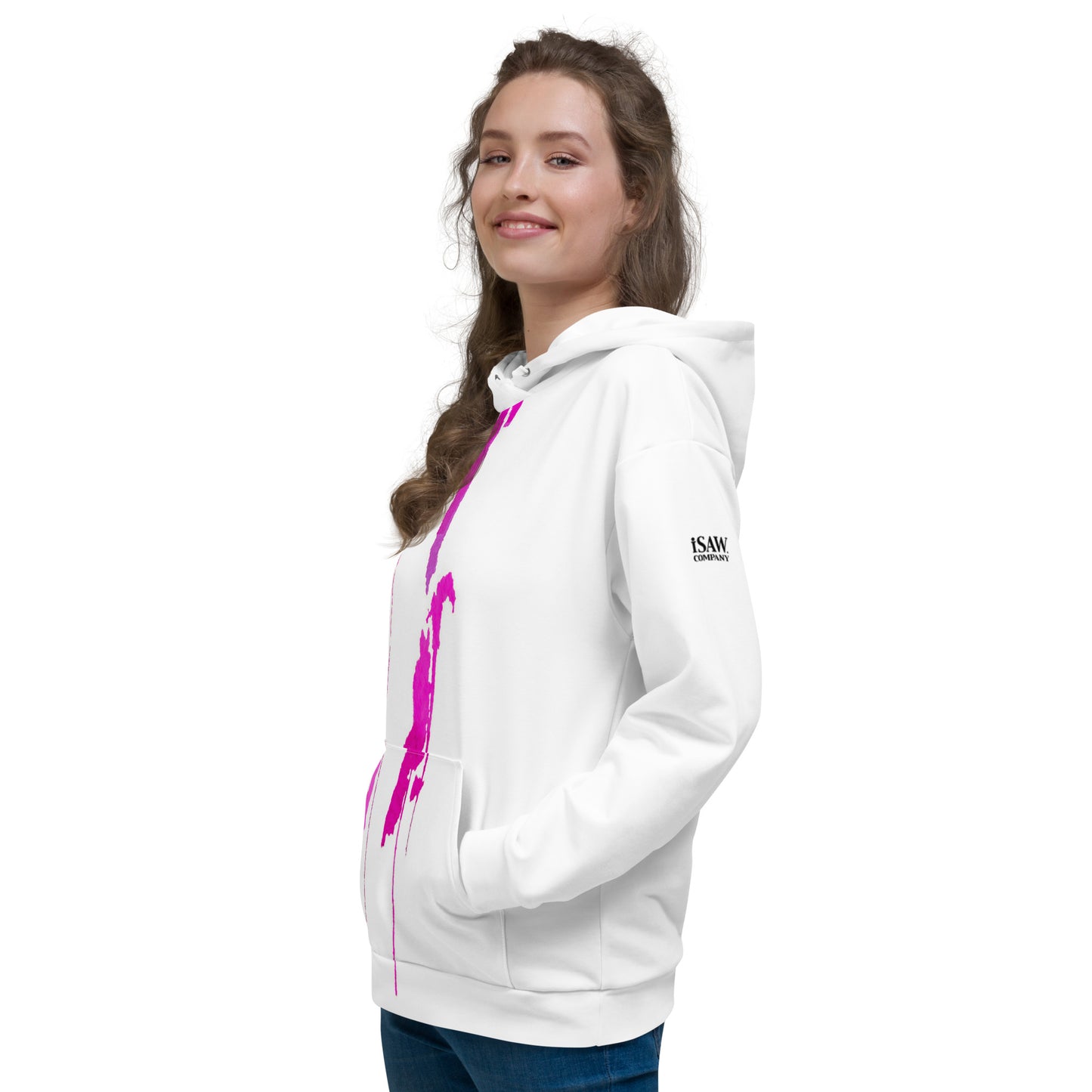 Tracks of My Tears - Womens Pink Hoodie - iSAW Company