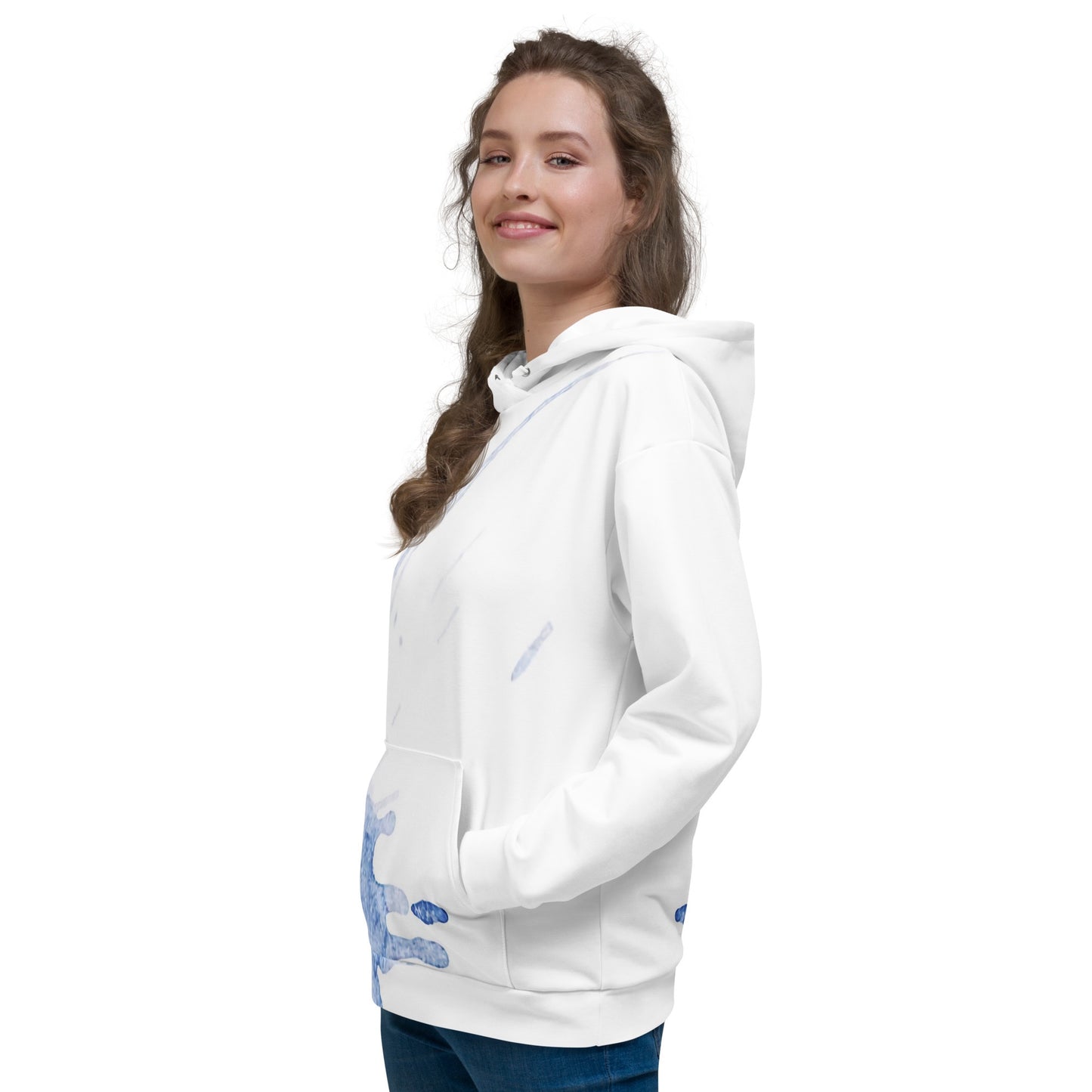 Watercolour Blue Splash - Unisex Hoodie - iSAW Company