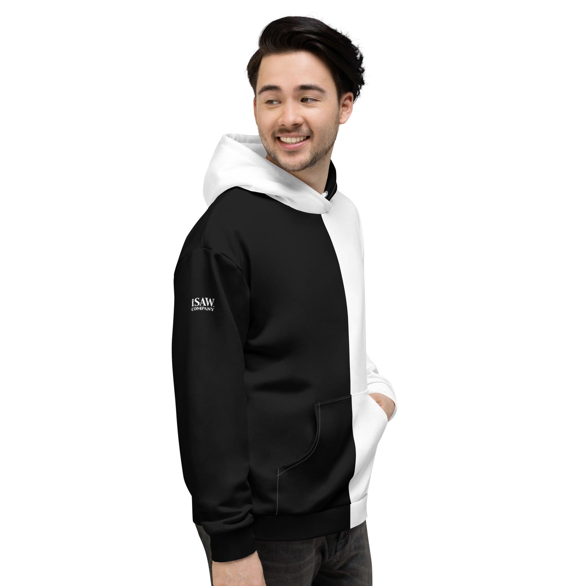 Half Black Half White Unisex Hoodie iSAW Company