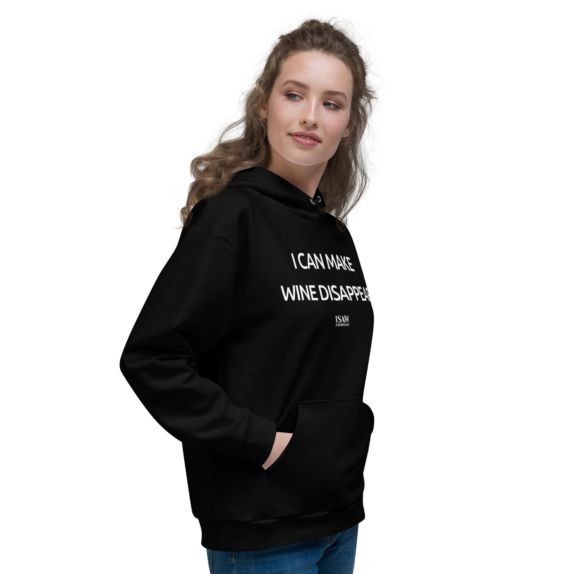 I Can Make Wine Disappear - Womens Black Hoodie - iSAW Company