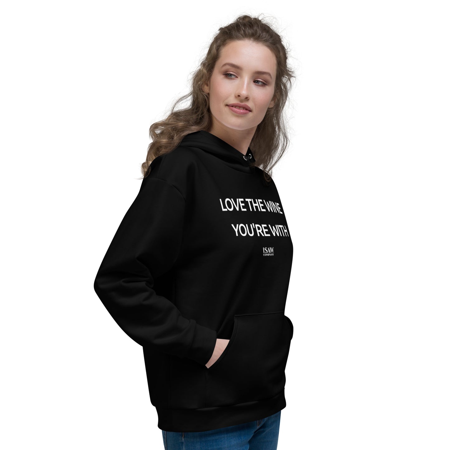 Love The Wine You're With - Womens Black Hoodie