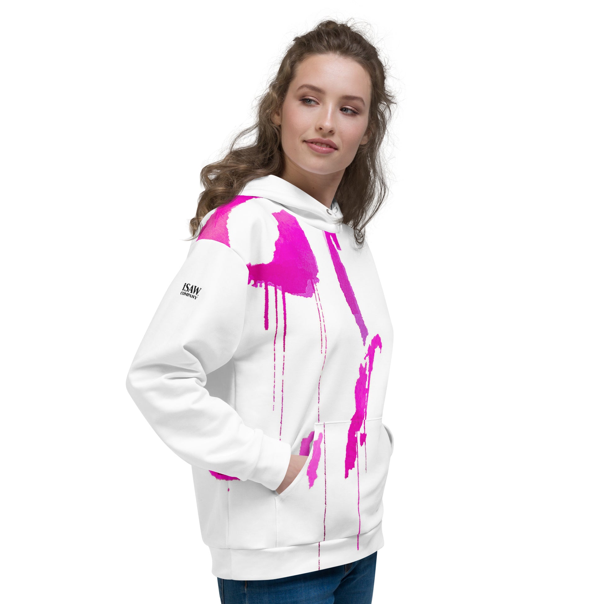 Tracks of My Tears - Womens Pink Hoodie - iSAW Company