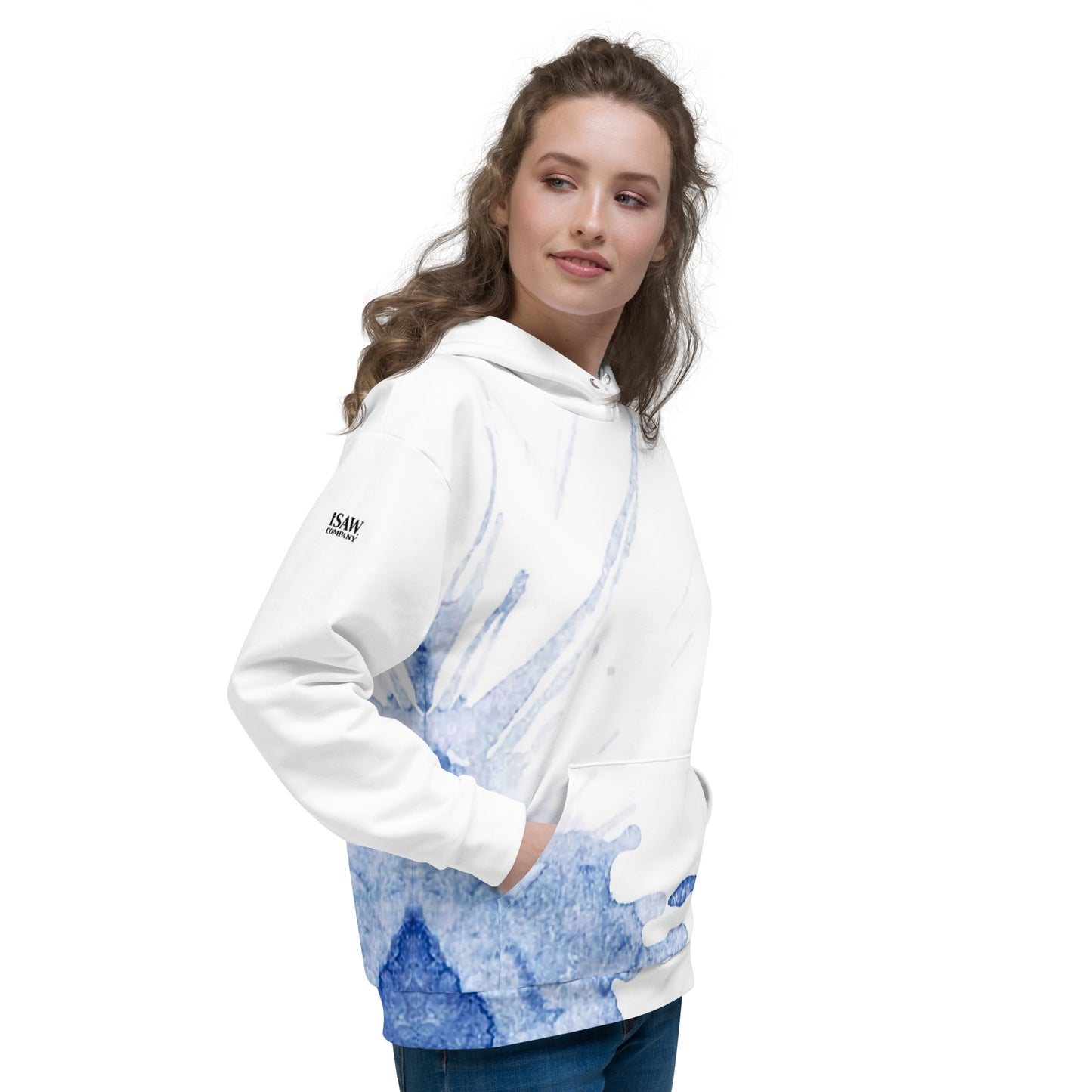 Watercolour Blue Splash - Unisex Hoodie - iSAW Company