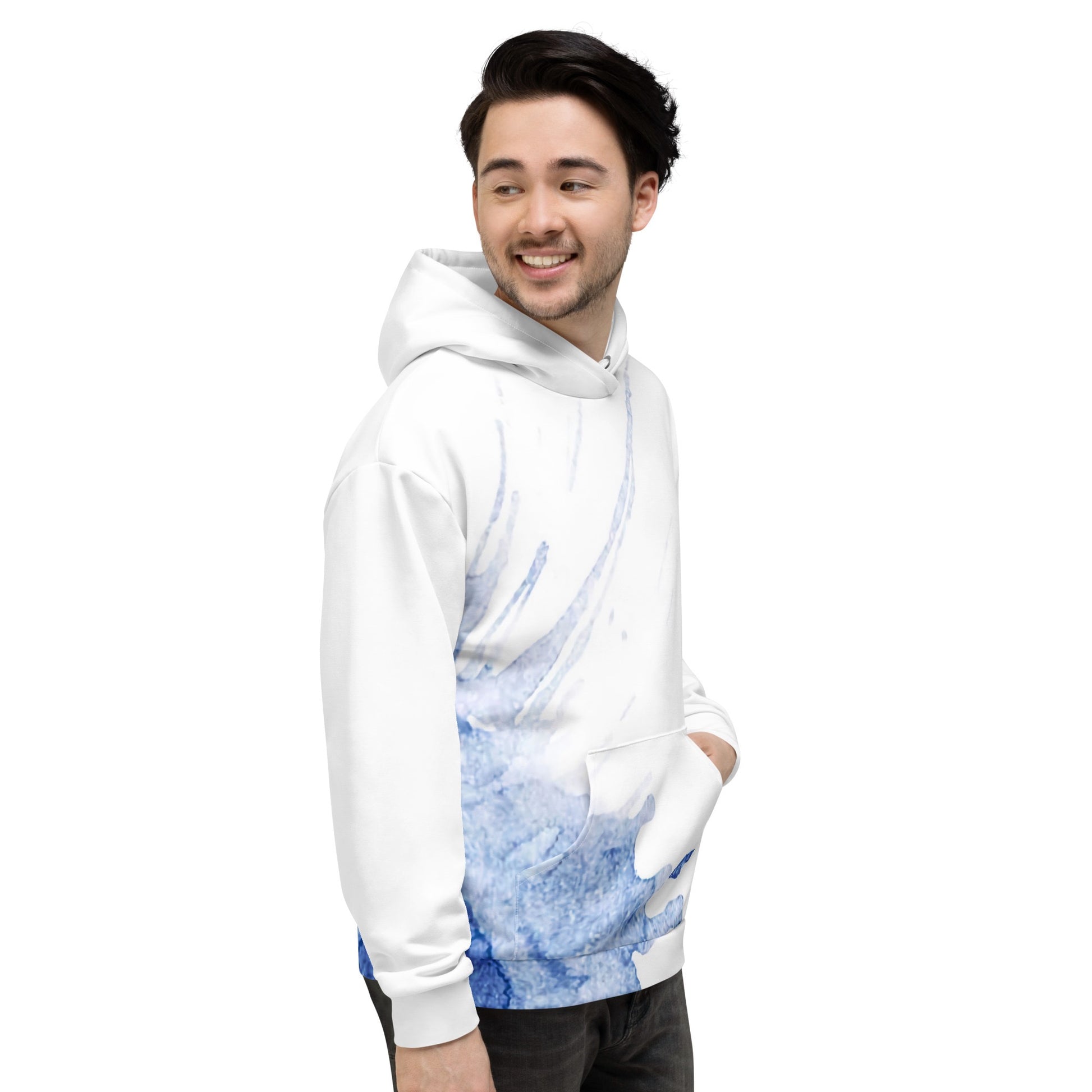 Watercolour Blue Splash - Unisex Hoodie - iSAW Company