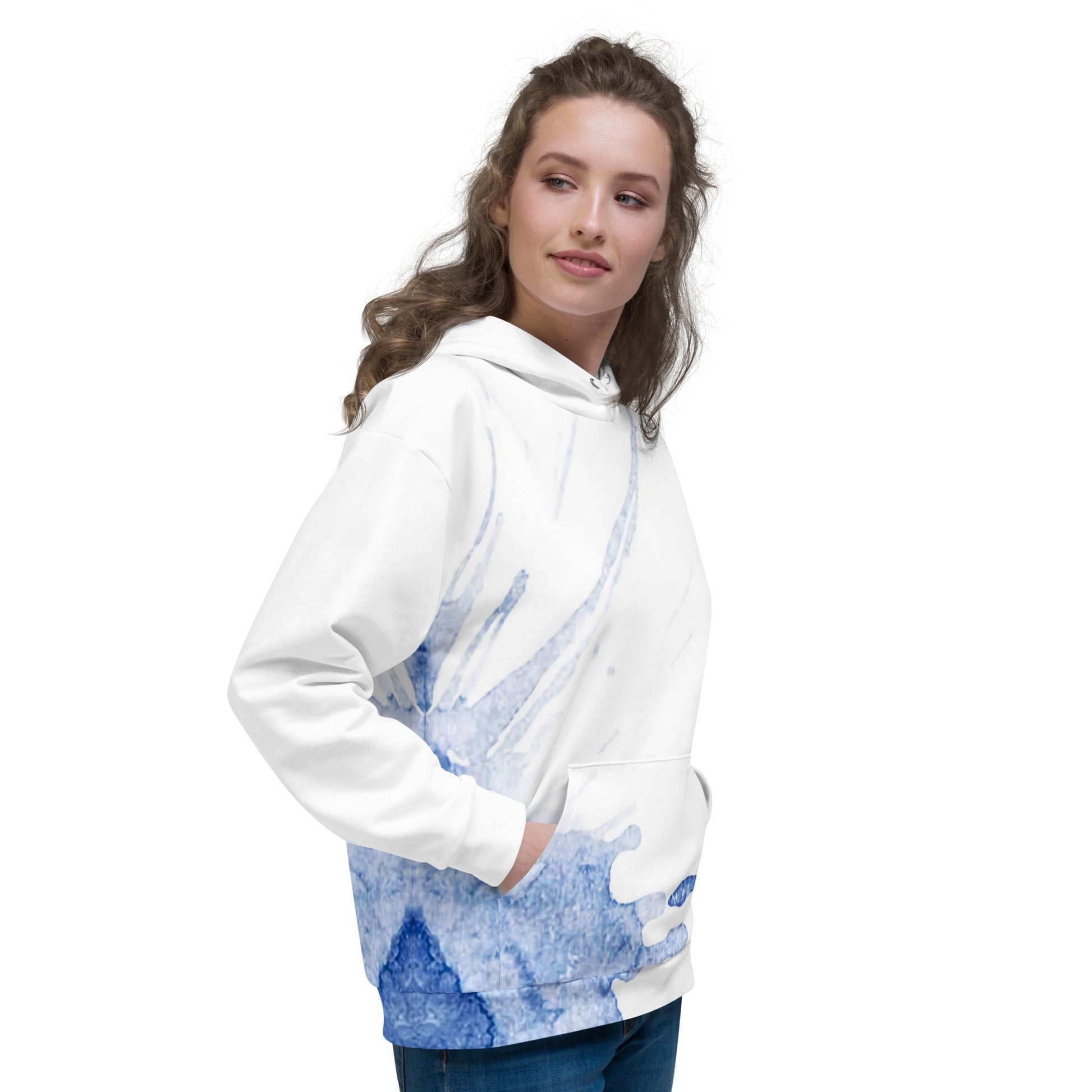 Watercolour Blue Splash - Unisex Hoodie - iSAW Company