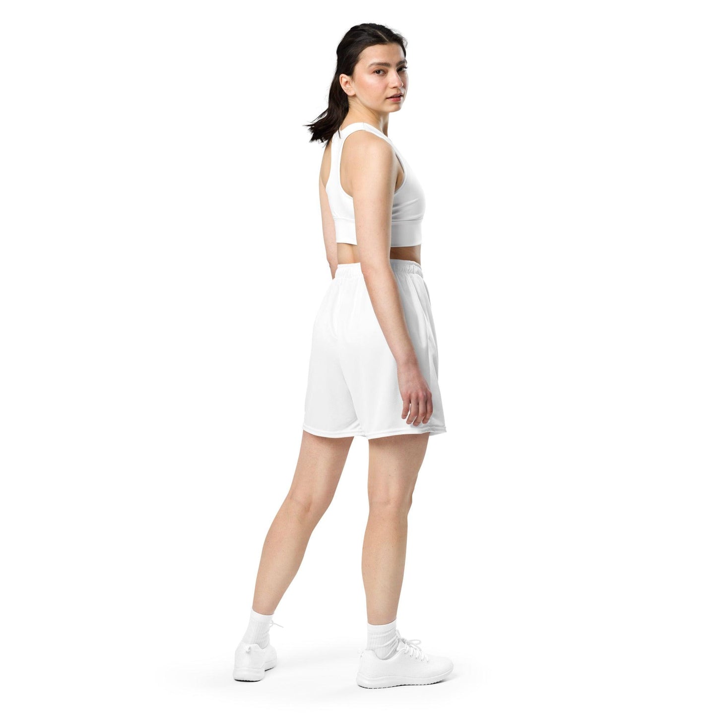 iSAW Unisex White Mesh Shorts