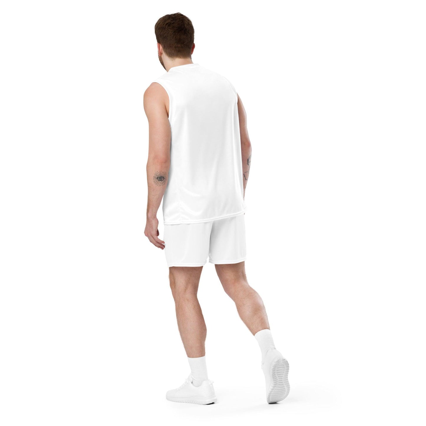 iSAW Unisex White Mesh Shorts