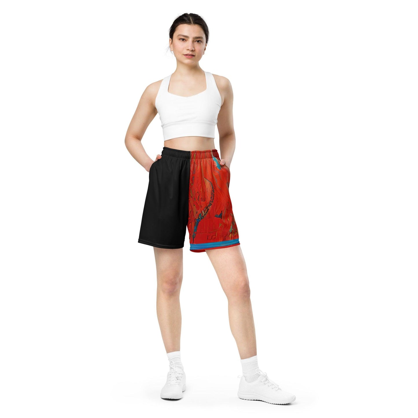 Half Black Half Hónghǎi - Unisex Mesh Shorts - iSAW Company