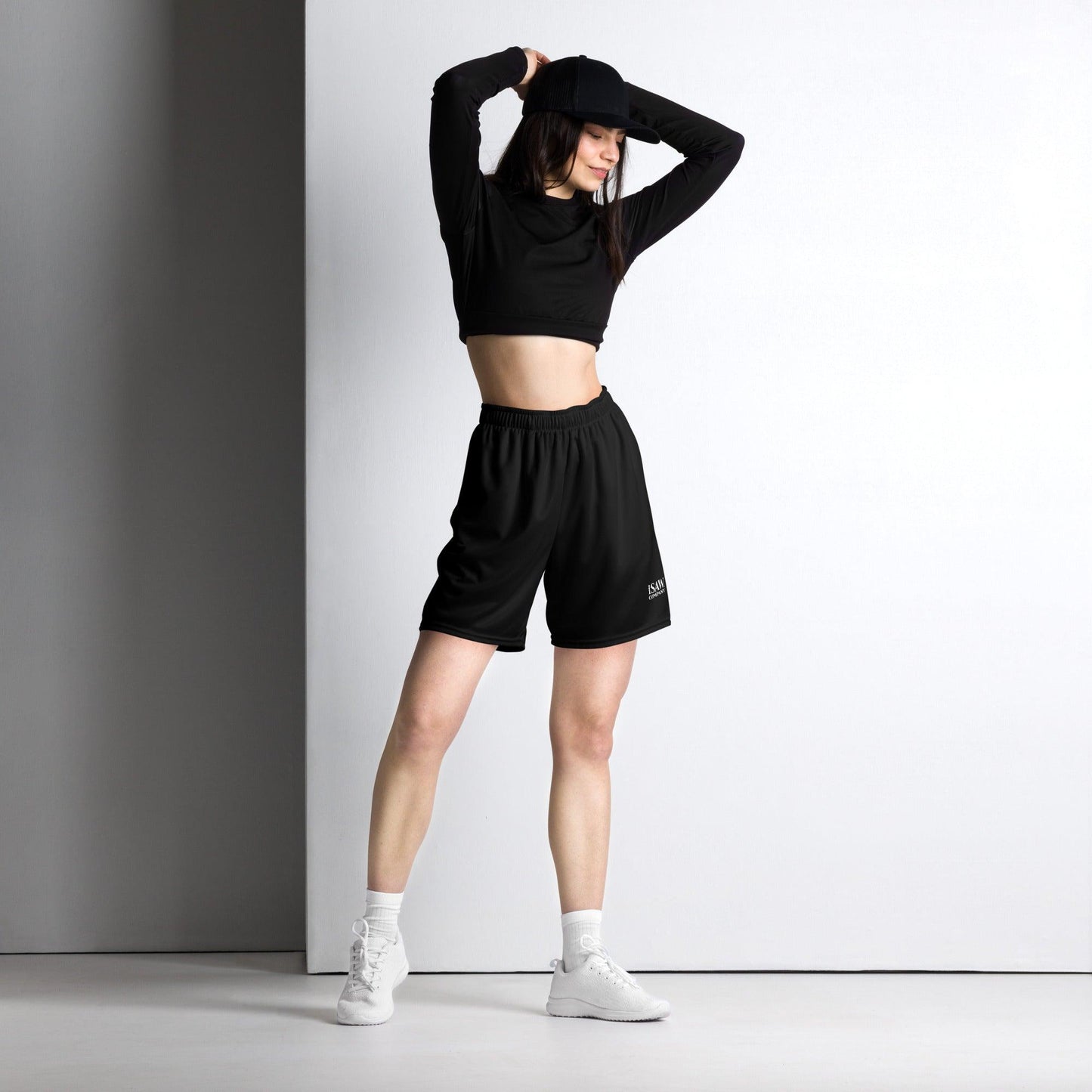 iSAW Unisex Black Mesh Shorts