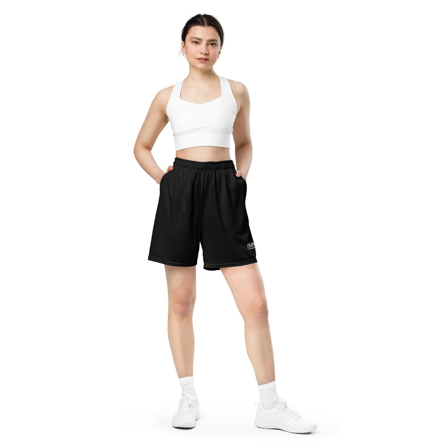 iSAW Unisex Black Mesh Shorts