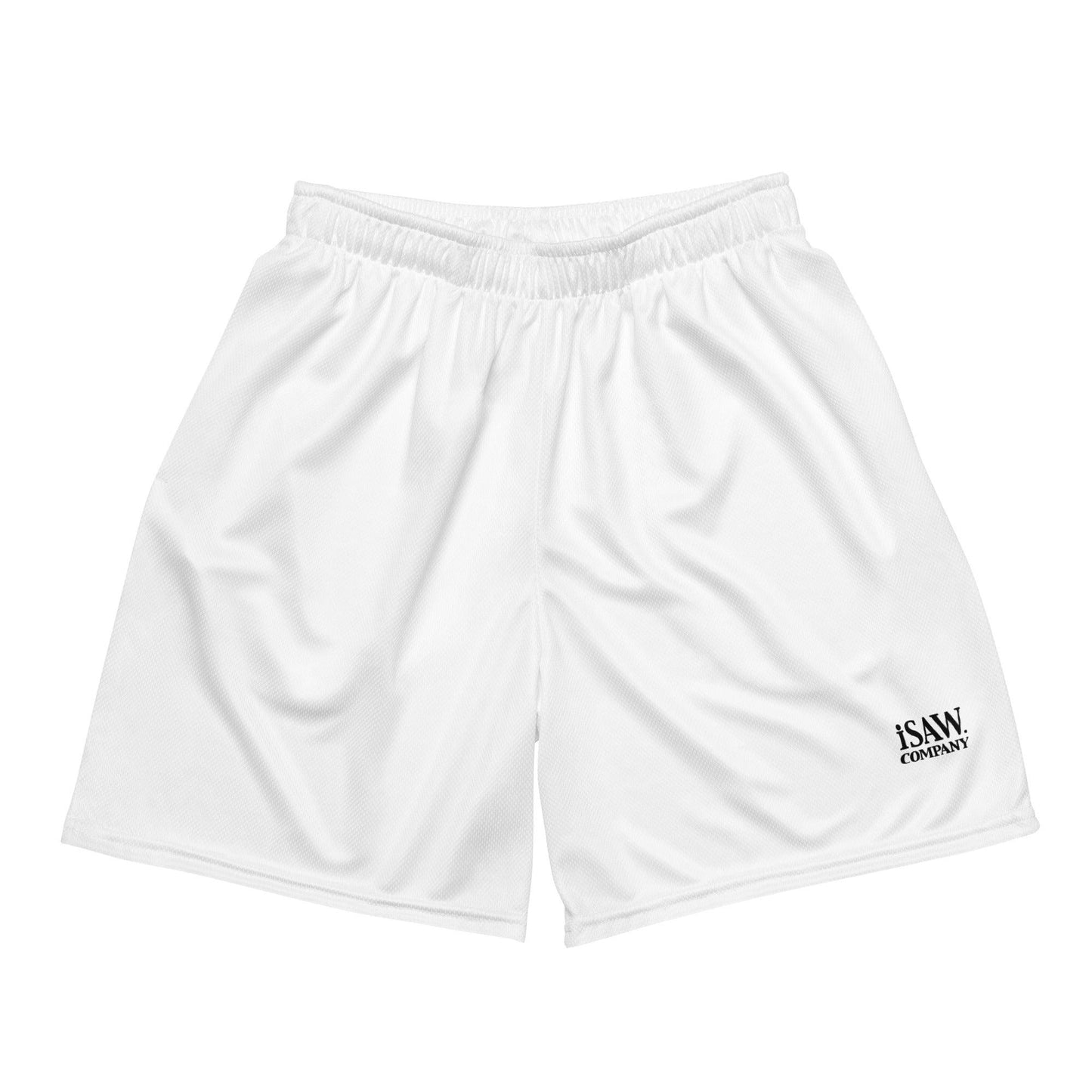 iSAW Unisex White Mesh Shorts