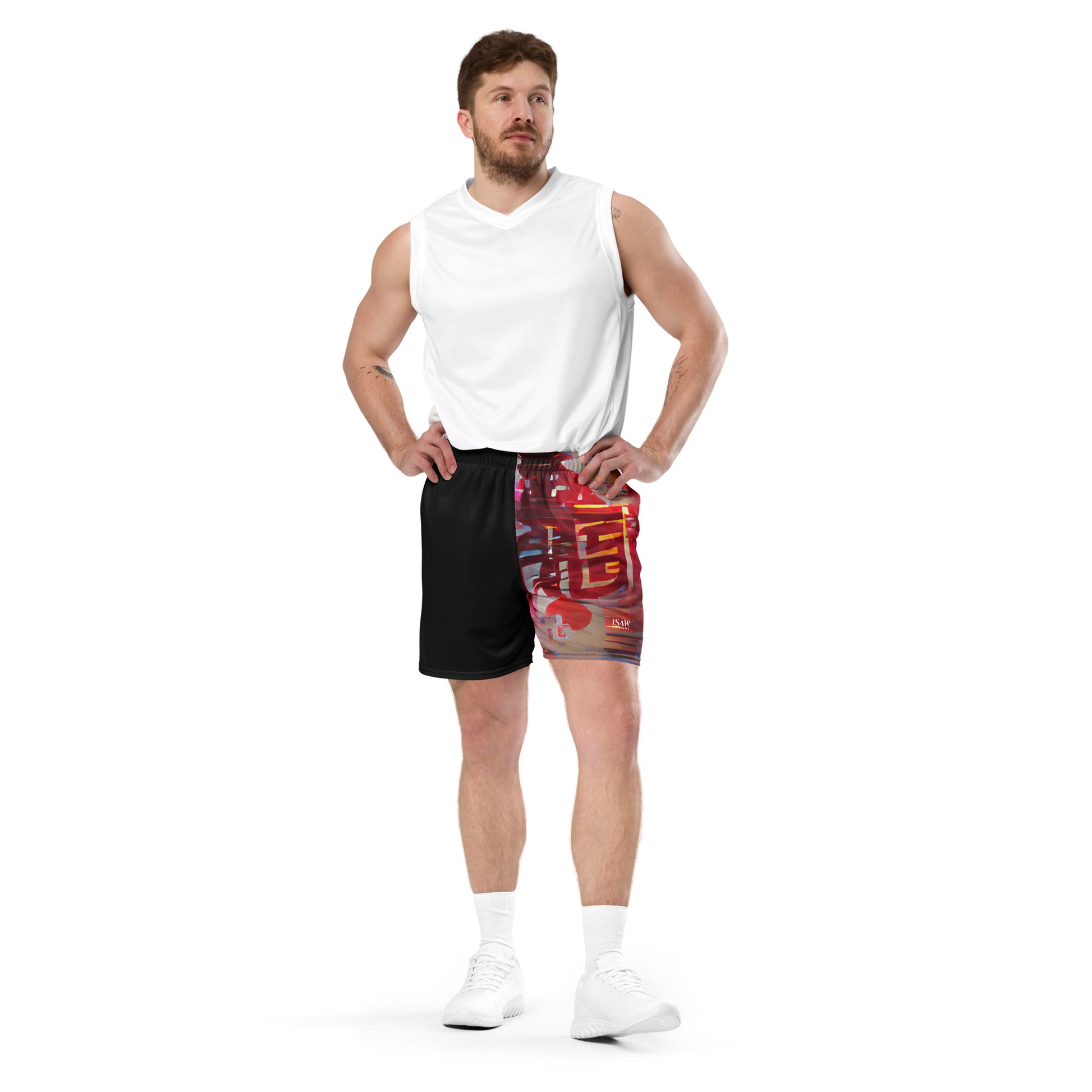 Half Black Half Báijiǔ - Unisex Mesh Shorts - iSAW Company