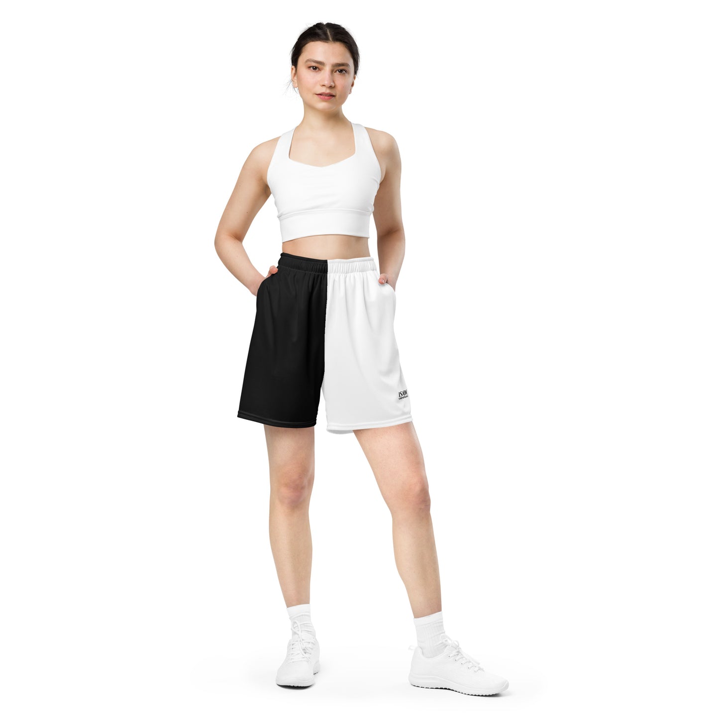 Half Black Half White - Unisex Mesh Shorts - iSAW Company