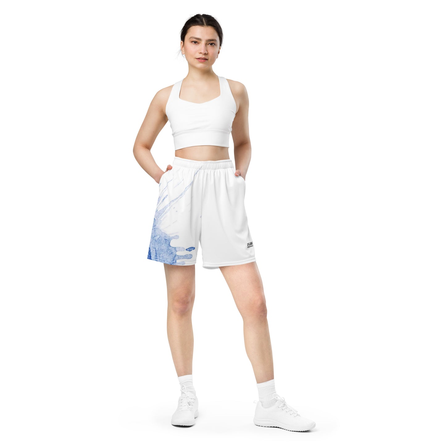 Watercolour Blue Splash - Unisex Mesh Shorts - iSAW Company