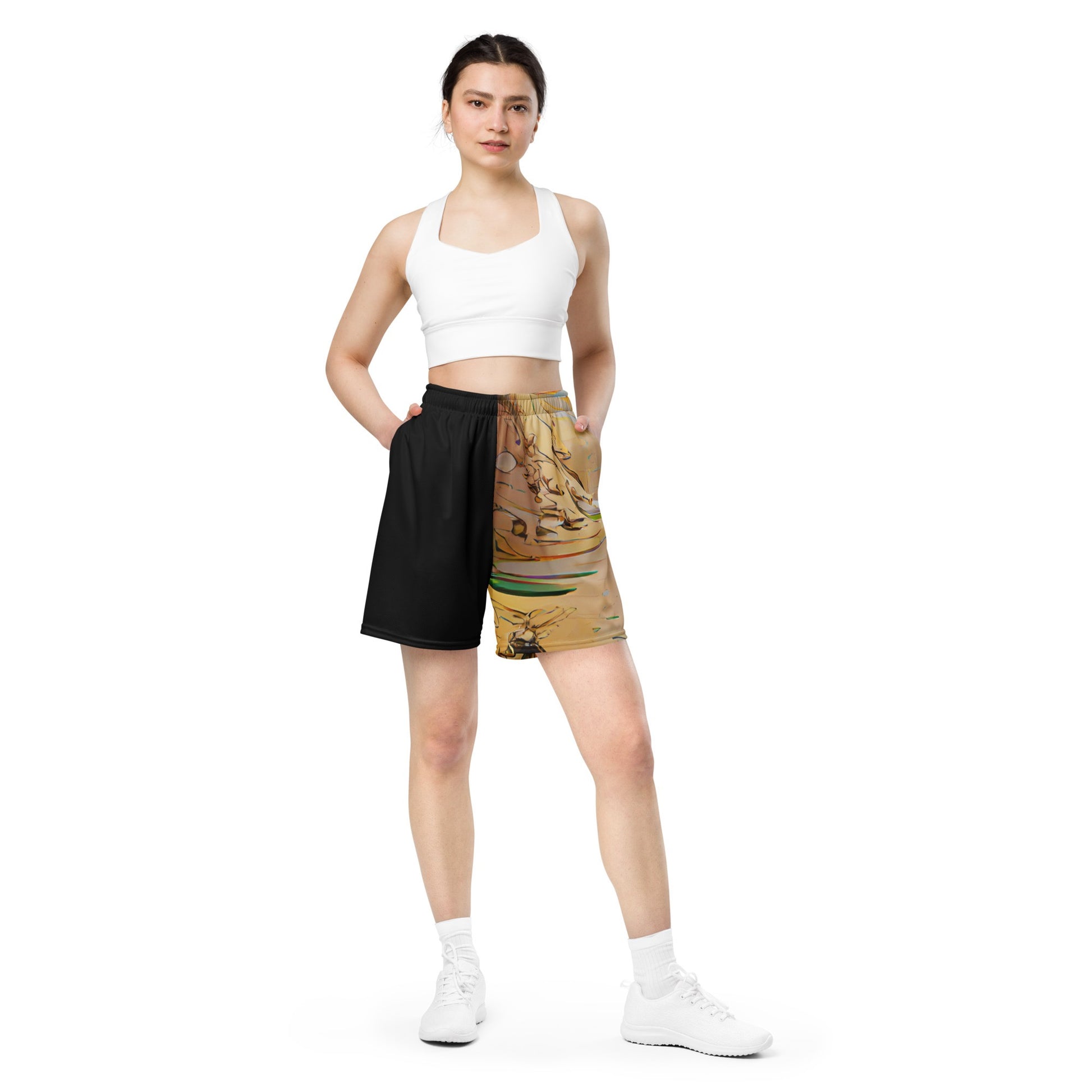 Half Black Half Gāolàng - Unisex Mesh Shorts - iSAW Company