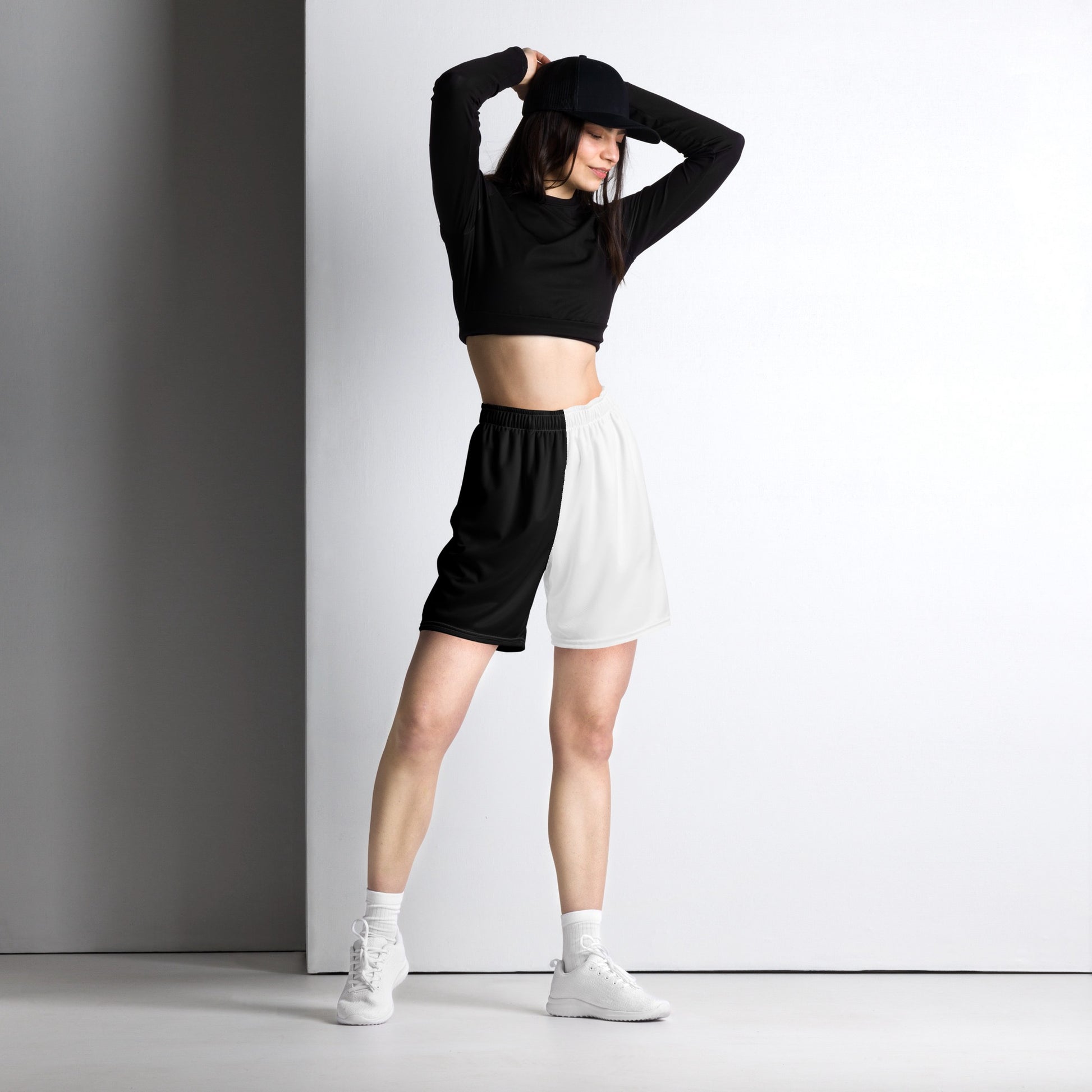 Half Black Half White - Unisex Mesh Shorts - iSAW Company