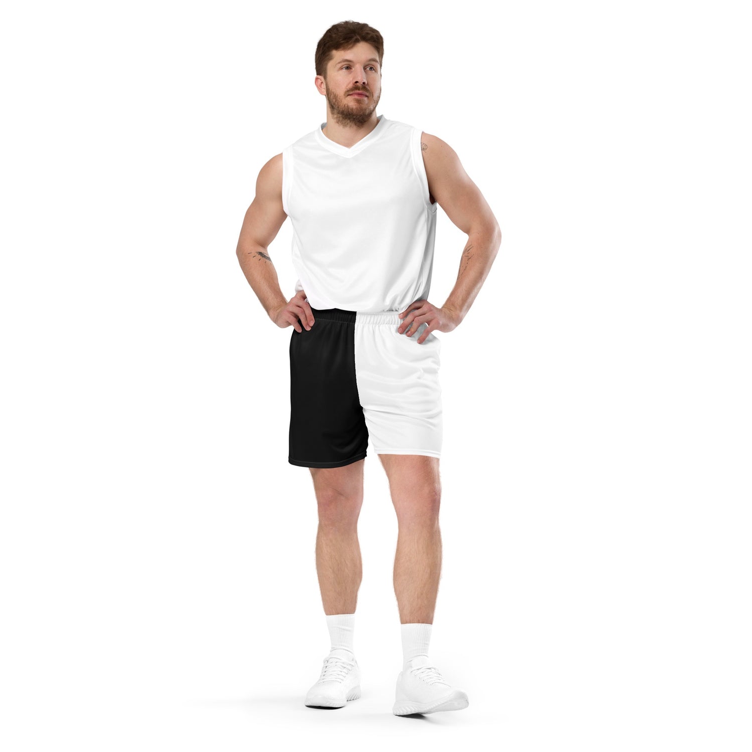 Half Black Half White - Unisex Mesh Shorts - iSAW Company