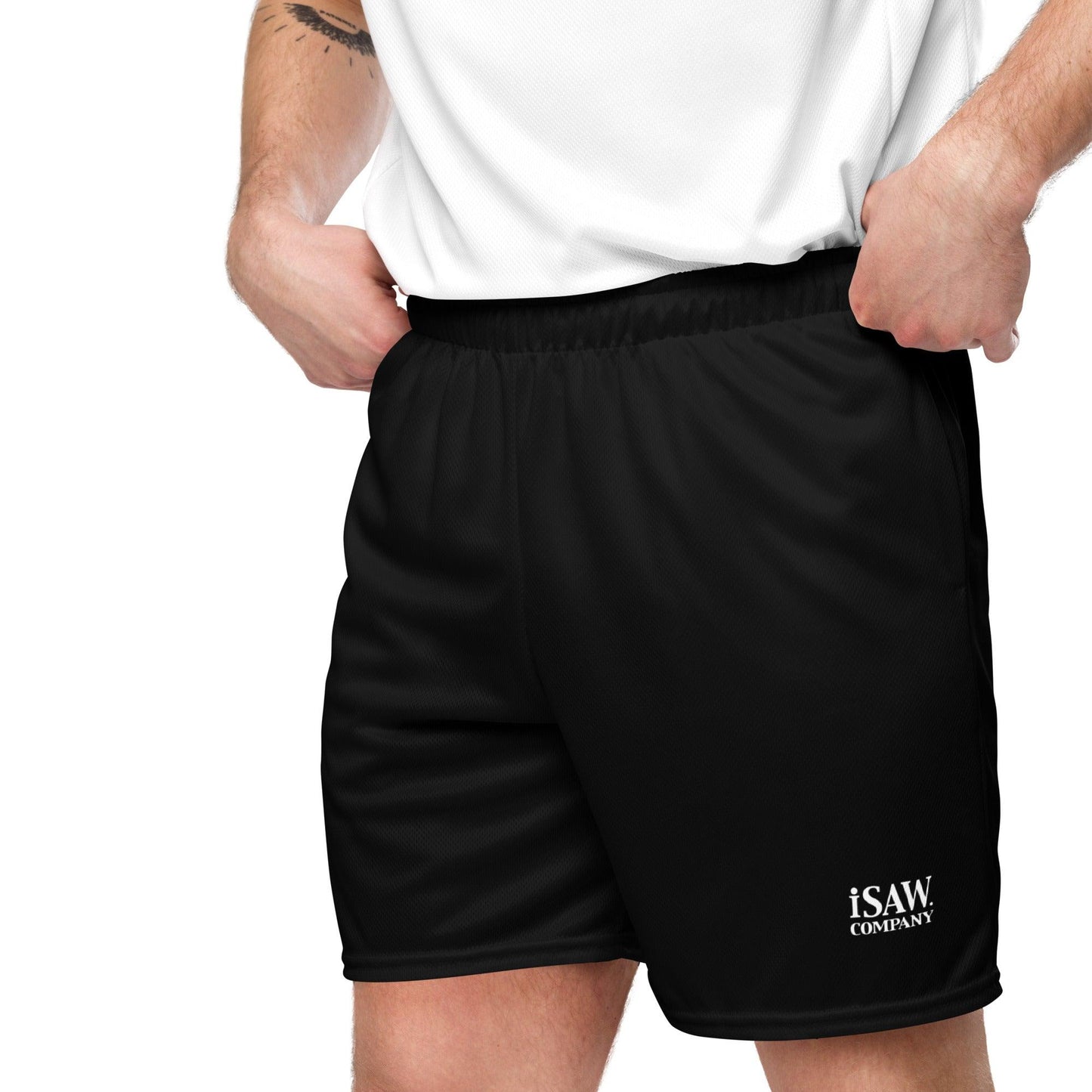 iSAW Unisex Black Mesh Shorts