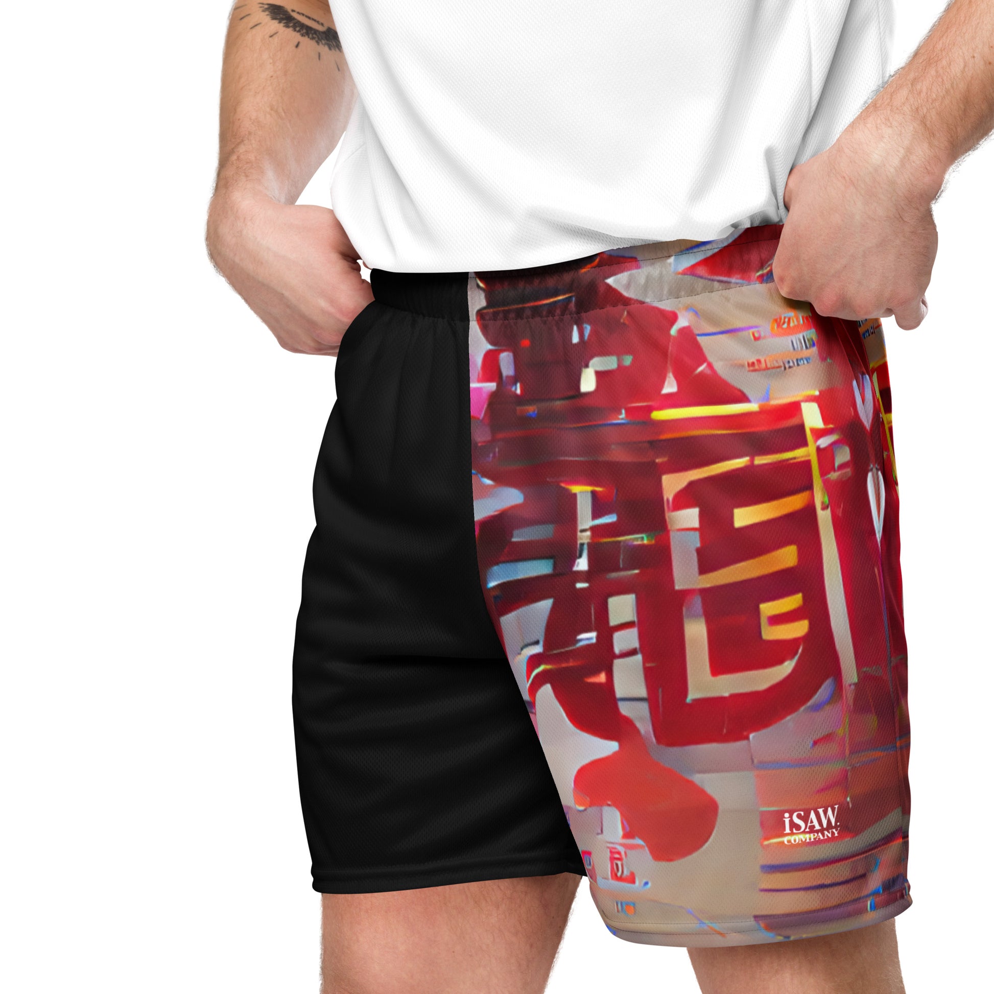 Half Black Half Báijiǔ - Unisex Mesh Shorts - iSAW Company