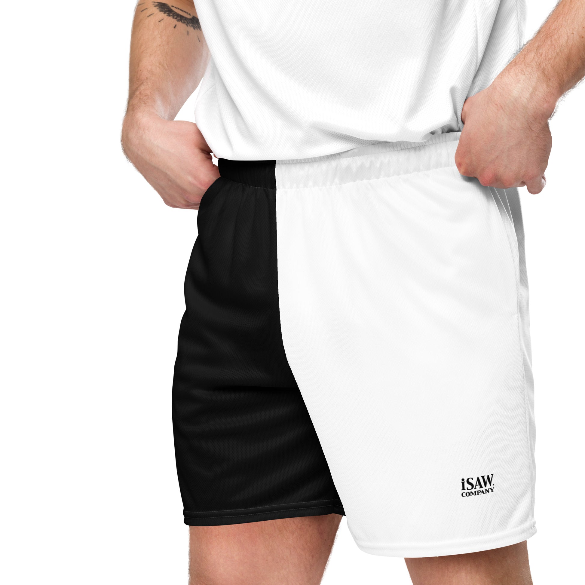 Half Black Half White - Unisex Mesh Shorts - iSAW Company