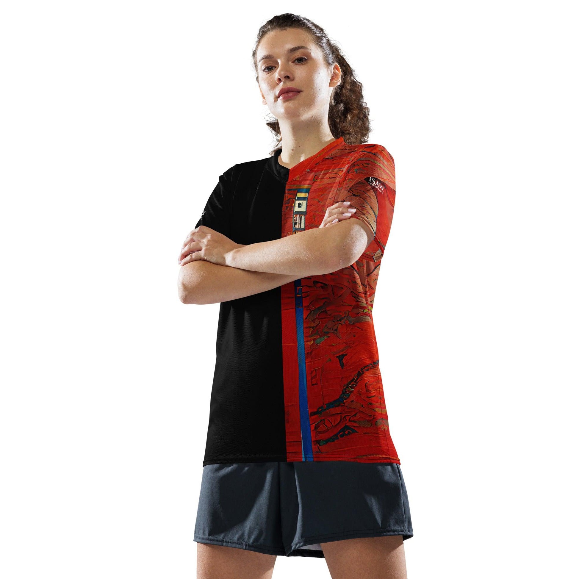 Half Black Half Hónghǎi - Unisex Sports Jersey - iSAW Company