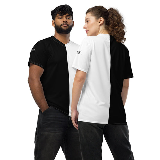 Half Black Half White - Unisex Sports Jersey - iSAW Company