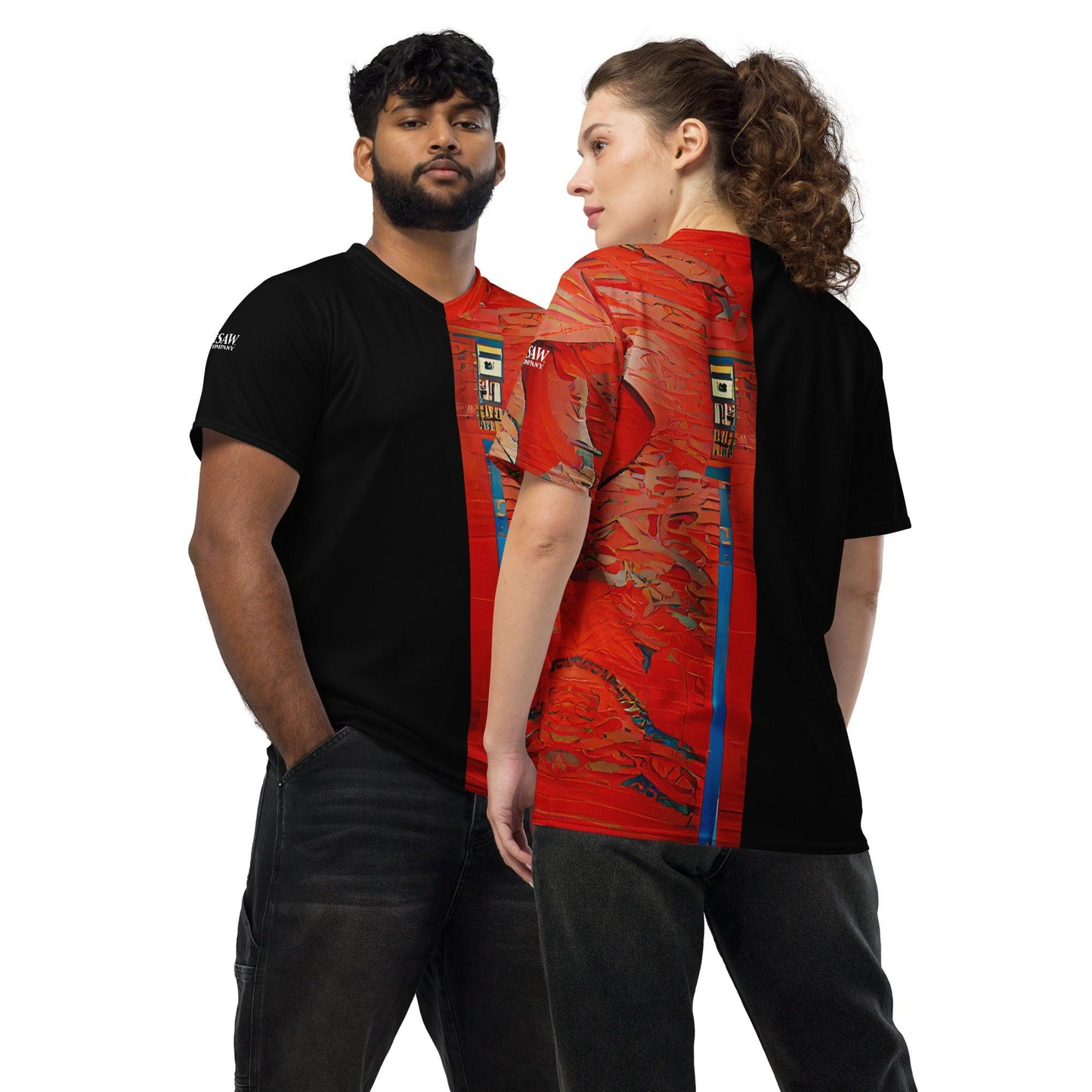 Half Black Half Hónghǎi - Unisex Sports Jersey - iSAW Company