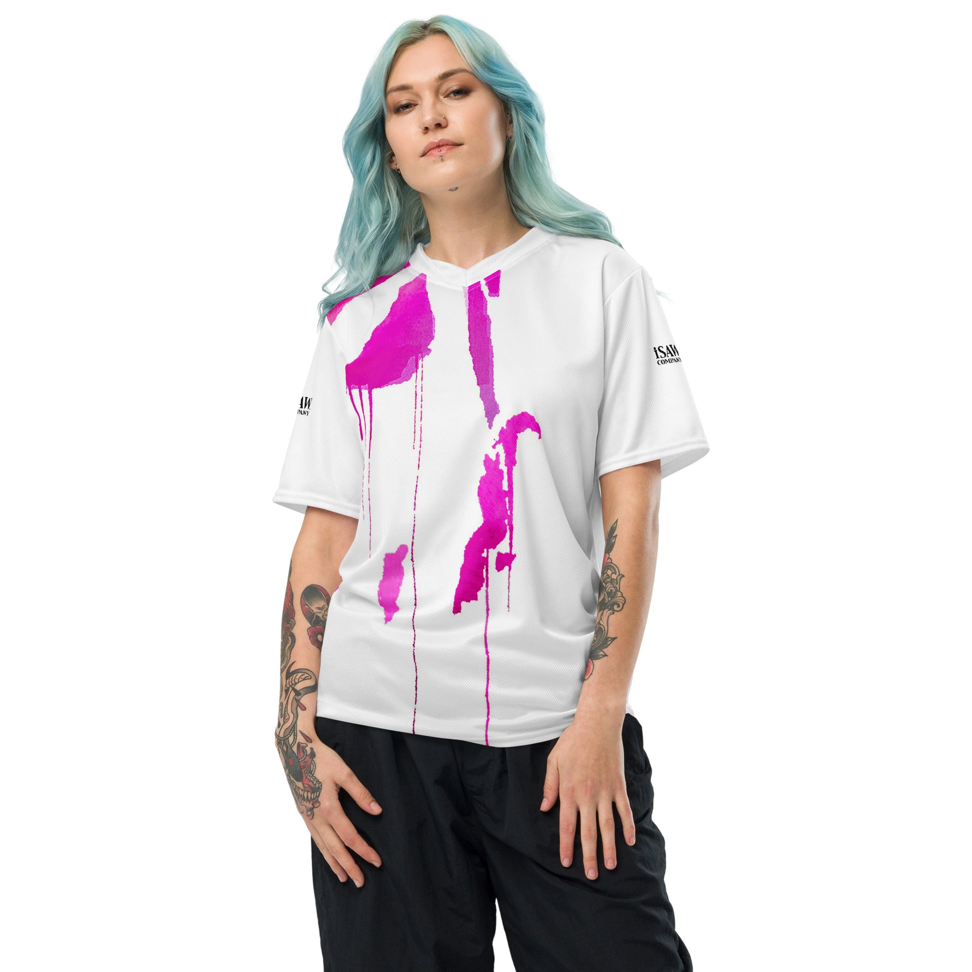 Tracks of My Tears - Womens Pink Sports Jersey - iSAW Company