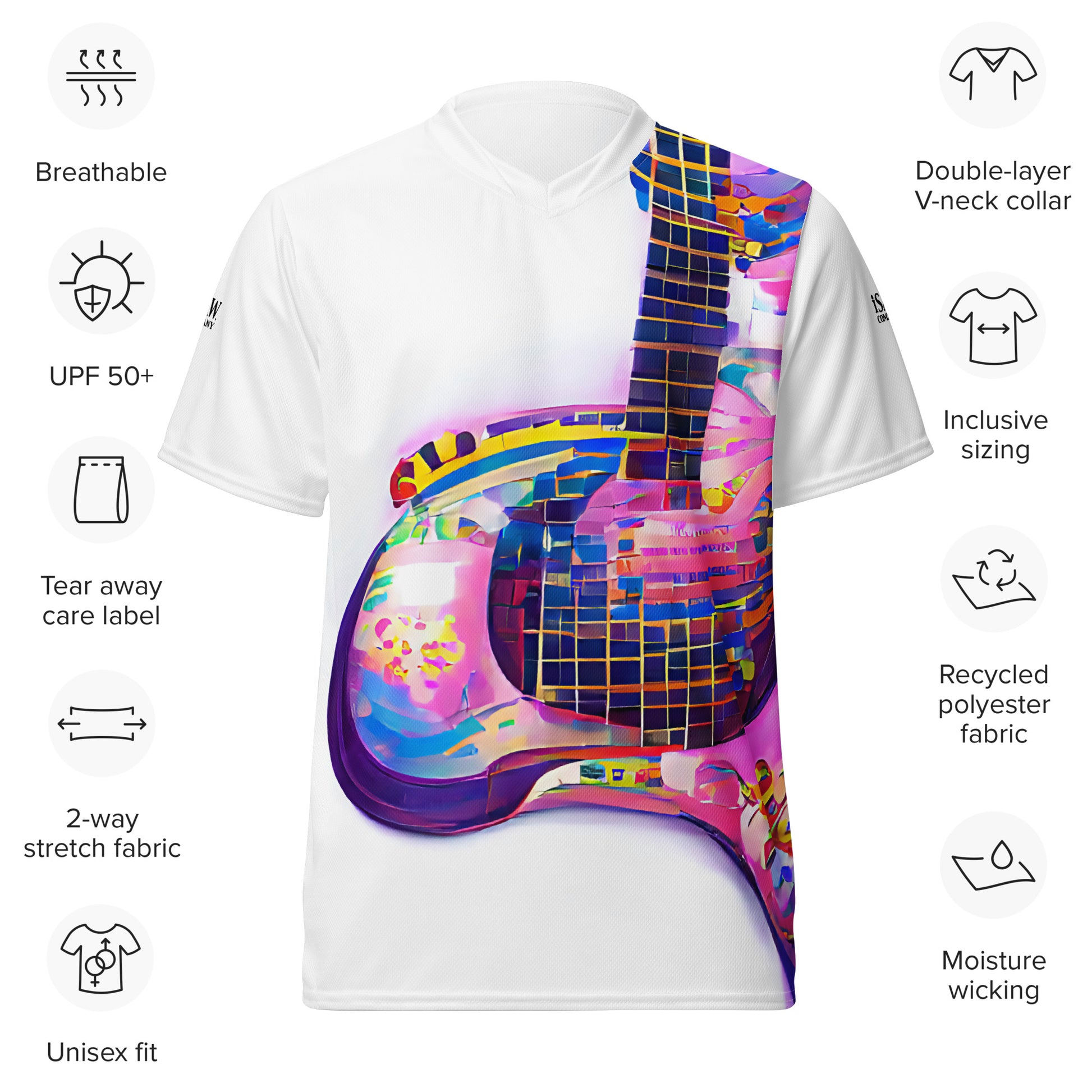 Hippie Guitar - Womens Sports Jersey - iSAW Company