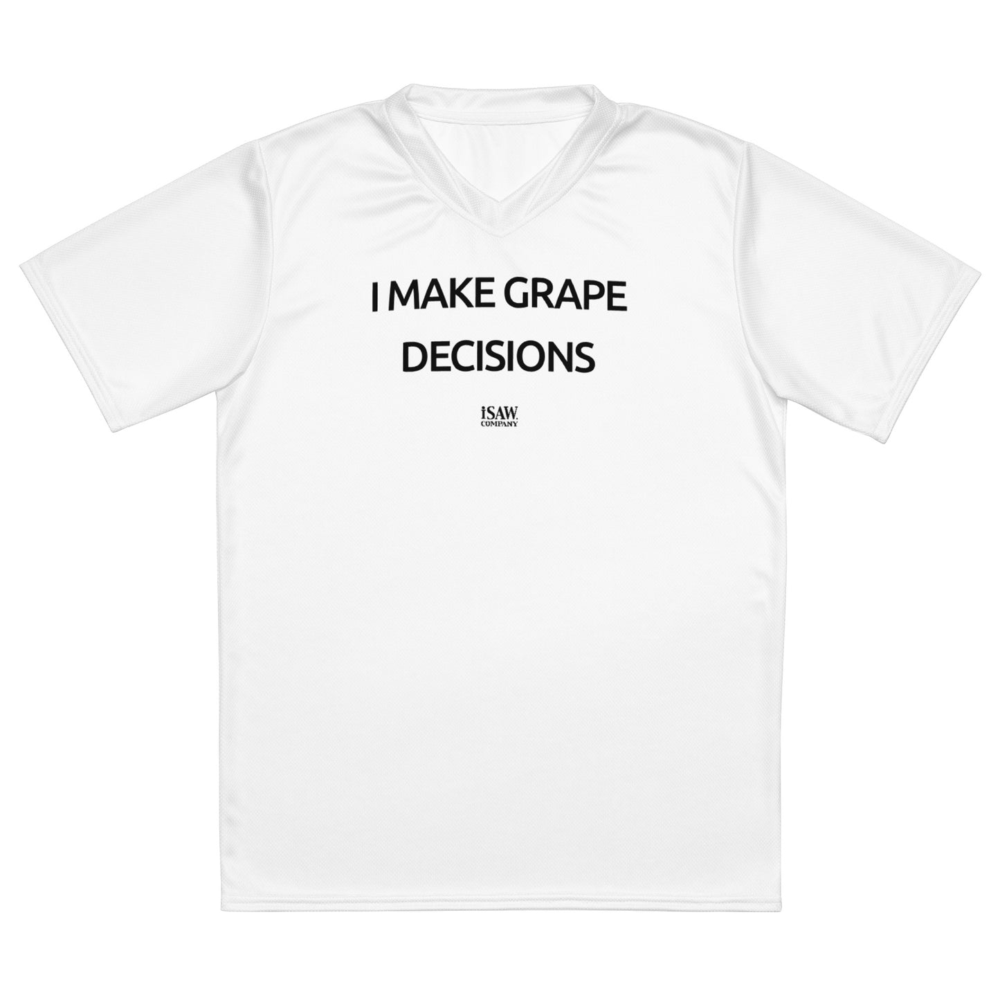 I Make Grape Decisions - Womens White Sports Jersey - iSAW Company