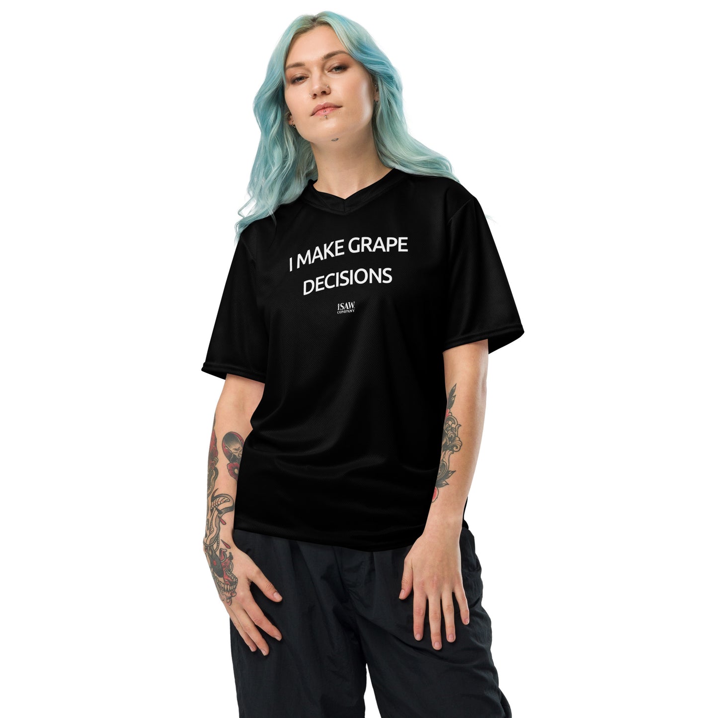 I Make Grape Decisions - Womens Black Sports Jersey - iSAW Company