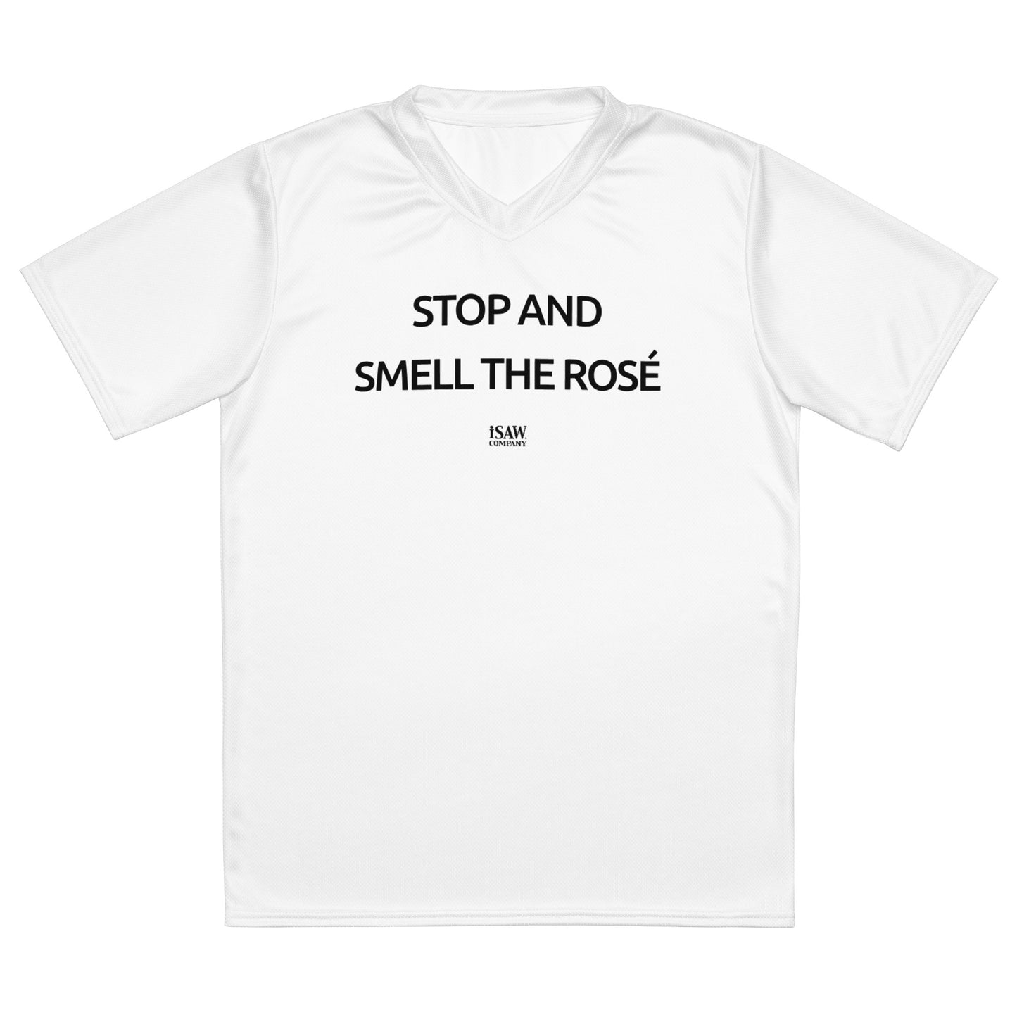 Stop And Smell The Rosé - Womens White Sports Jersey - iSAW Company