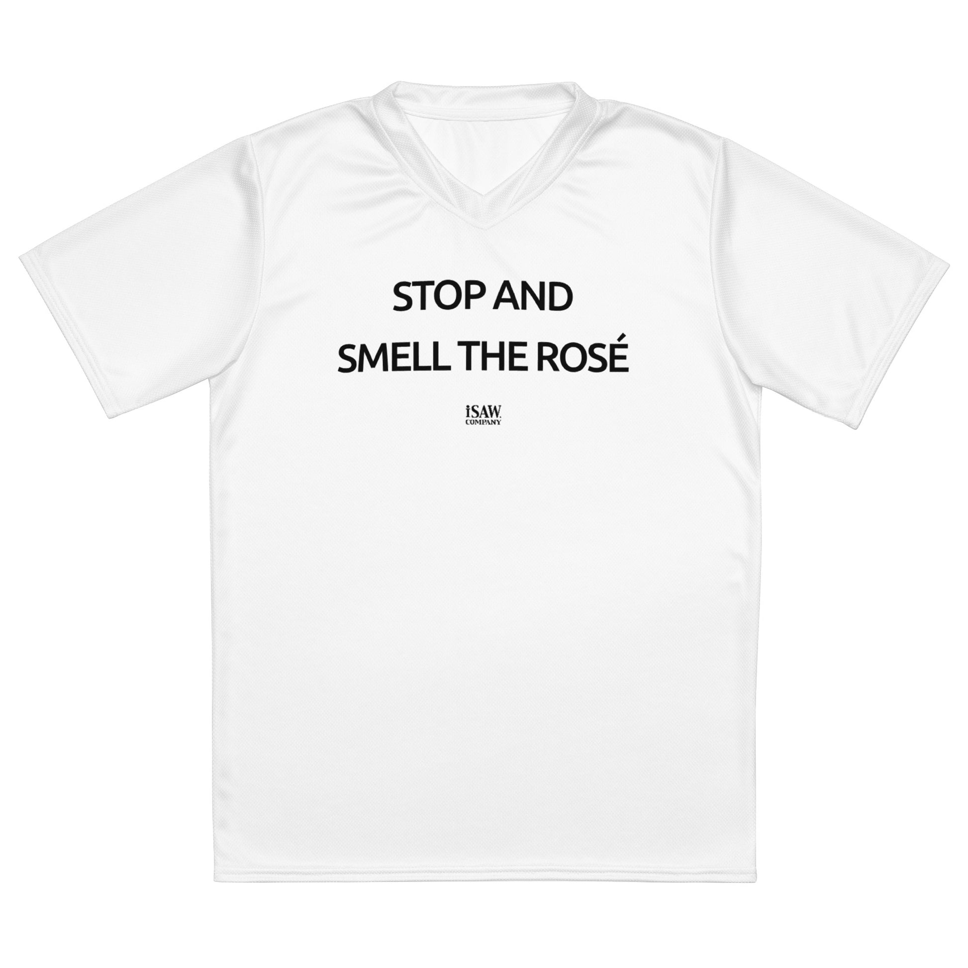 Stop And Smell The Rosé - Womens White Sports Jersey - iSAW Company