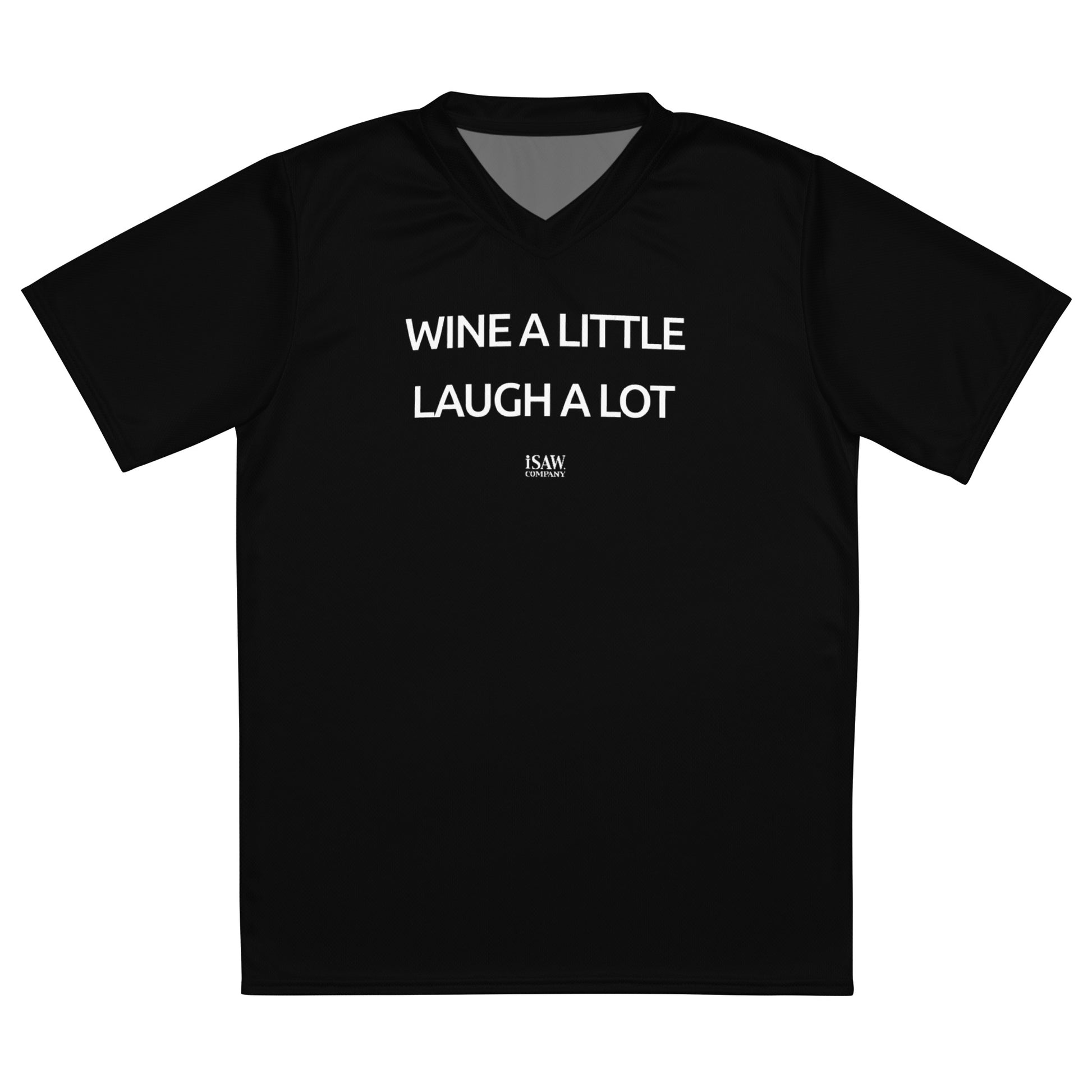 Wine A Little Laugh A Lot - Womens Black Sports Jersey - iSAW Company