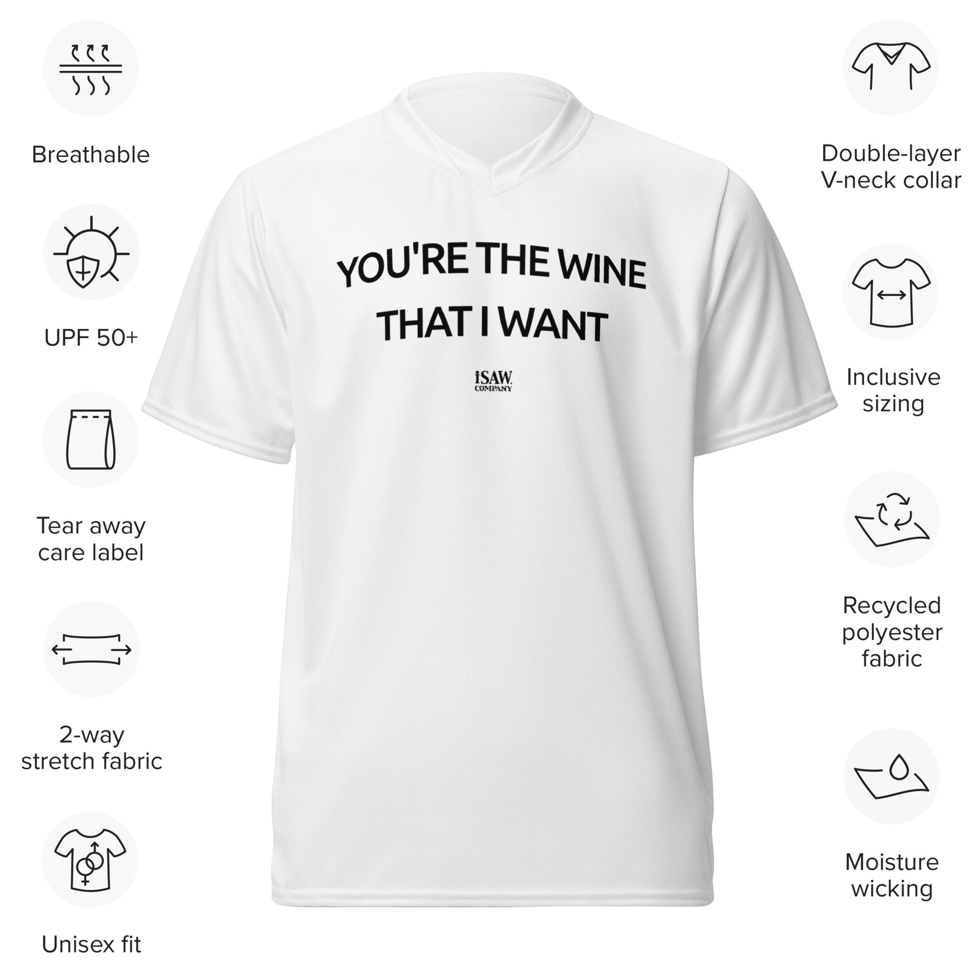 You're The Wine That I Want - Womens White Sports Jersey - iSAW Company