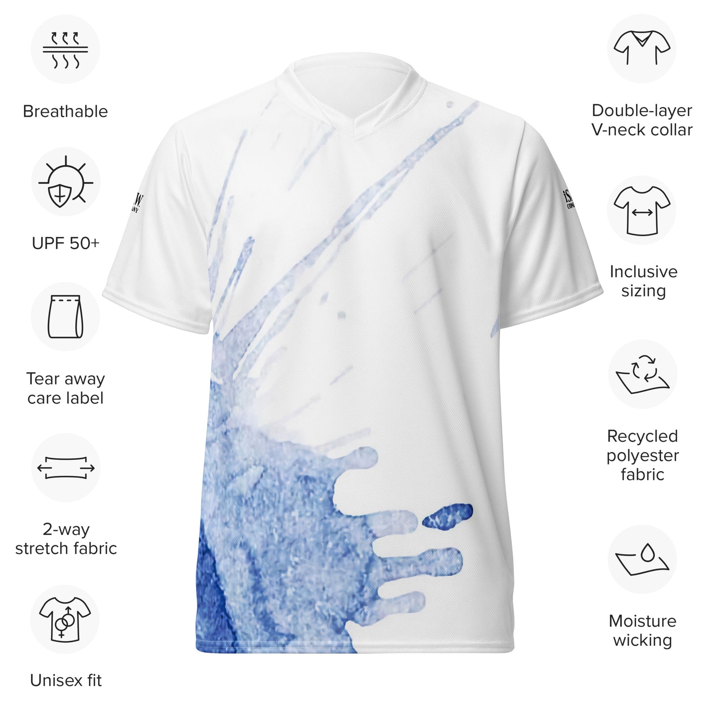 Watercolour Blue Splash - Unisex Sports Jersey - iSAW Company