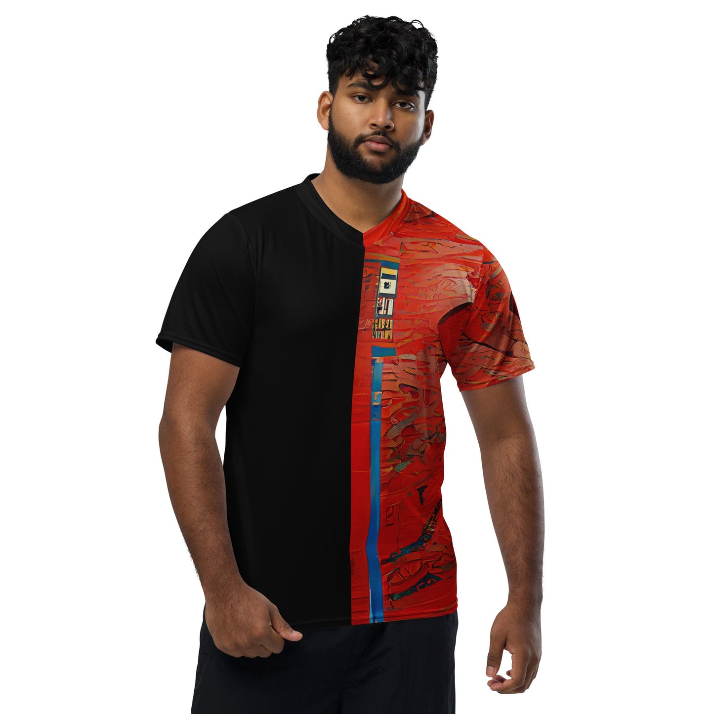 Half Black Half Hónghǎi - Unisex Sports Jersey - iSAW Company