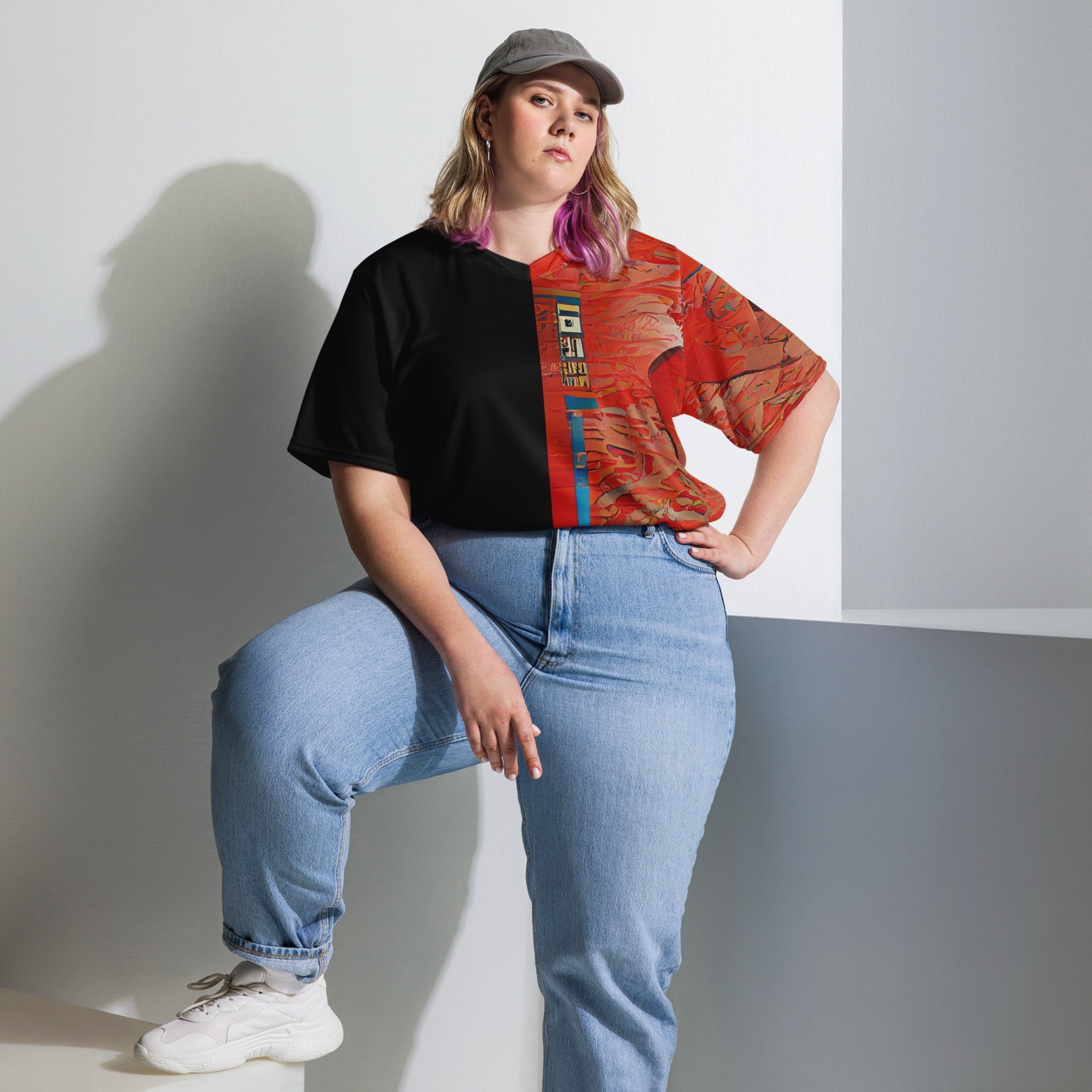 Half Black Half Hónghǎi - Unisex Sports Jersey - iSAW Company