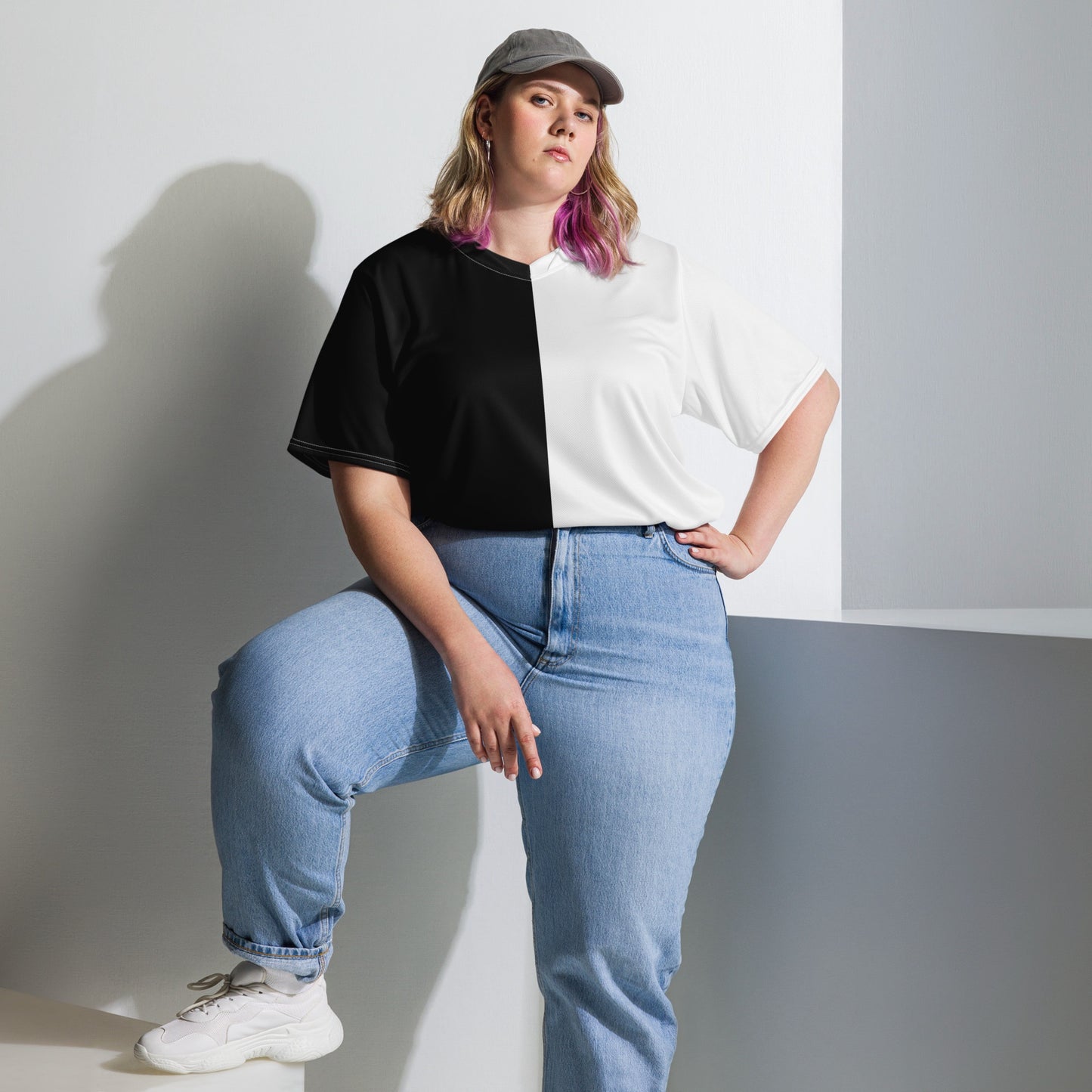 Half Black Half White - Unisex Sports Jersey - iSAW Company