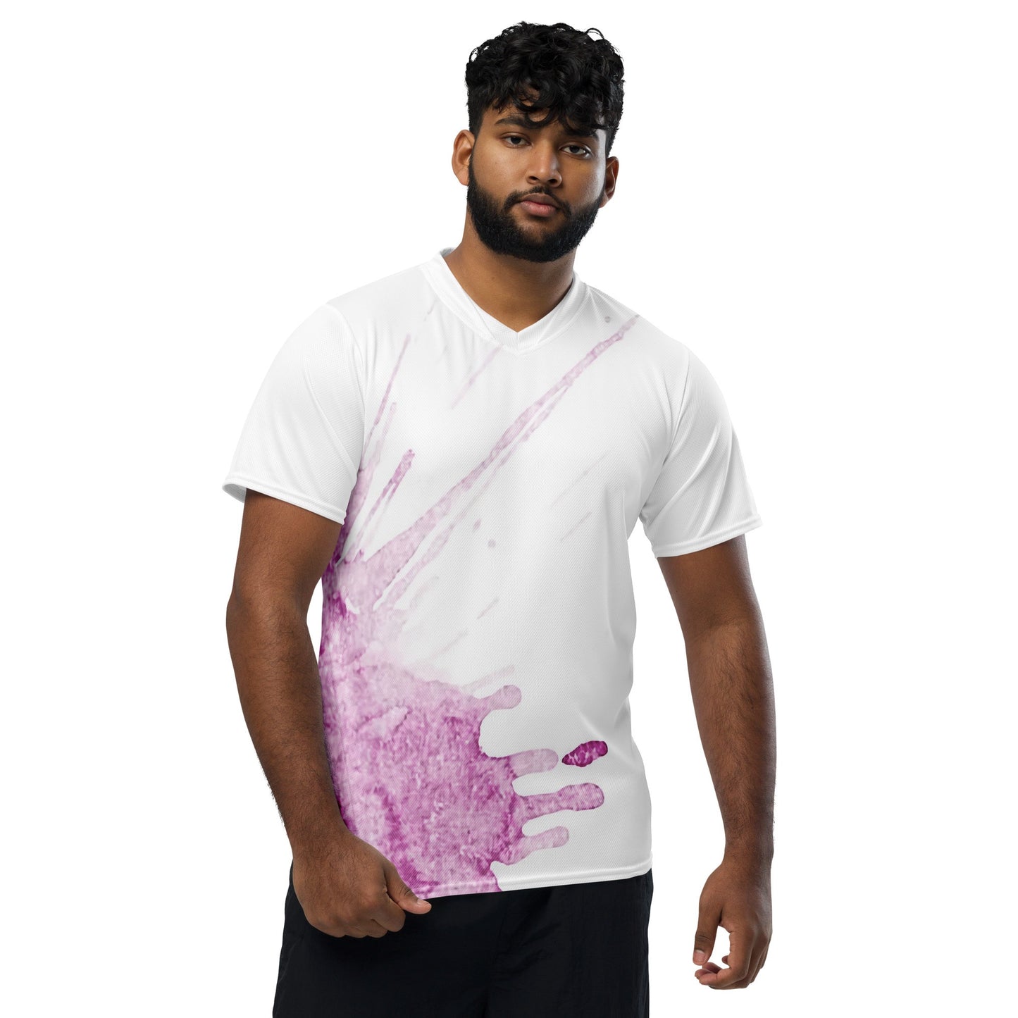 Watercolour Pink Splash - Unisex Sports Jersey - iSAW Company
