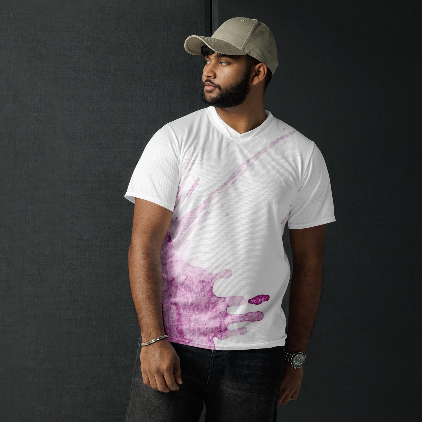 Watercolour Pink Splash - Unisex Sports Jersey - iSAW Company