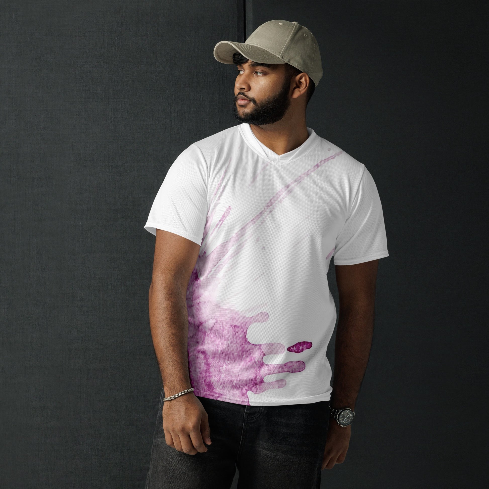 Watercolour Pink Splash - Unisex Sports Jersey - iSAW Company