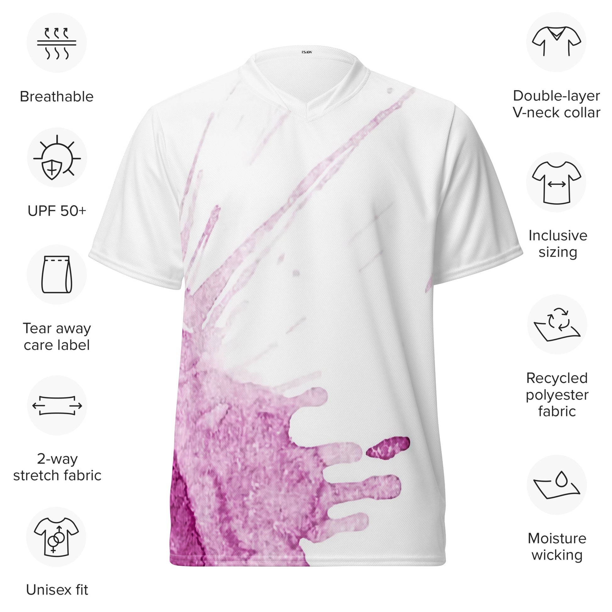 Watercolour Pink Splash - Unisex Sports Jersey - iSAW Company